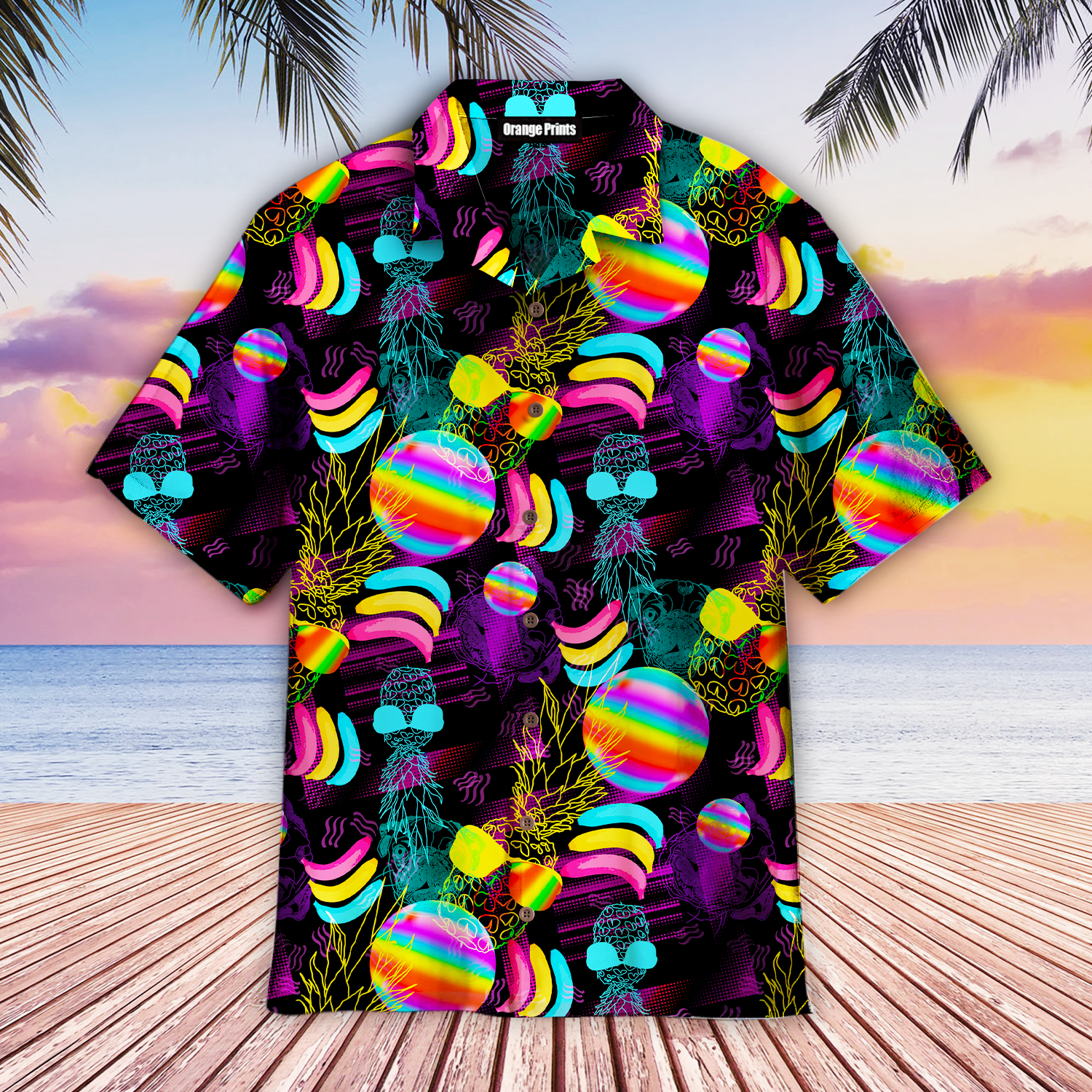 Neon Rainbow Lgbt Tropical Aloha Hawaiian Shirts For Men & For Women |