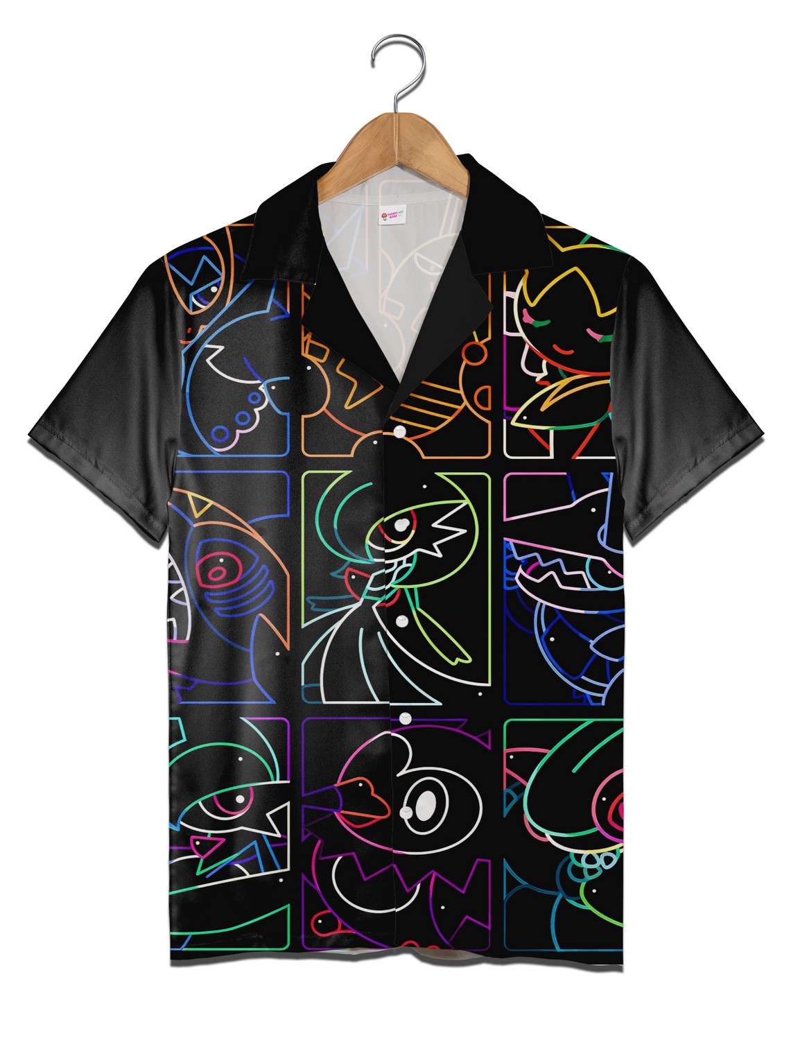Neon Style Pokemon Hawaiian Shirt Vibrant Retro Tropical Shirt for Men Women Kids Summer Beachwear