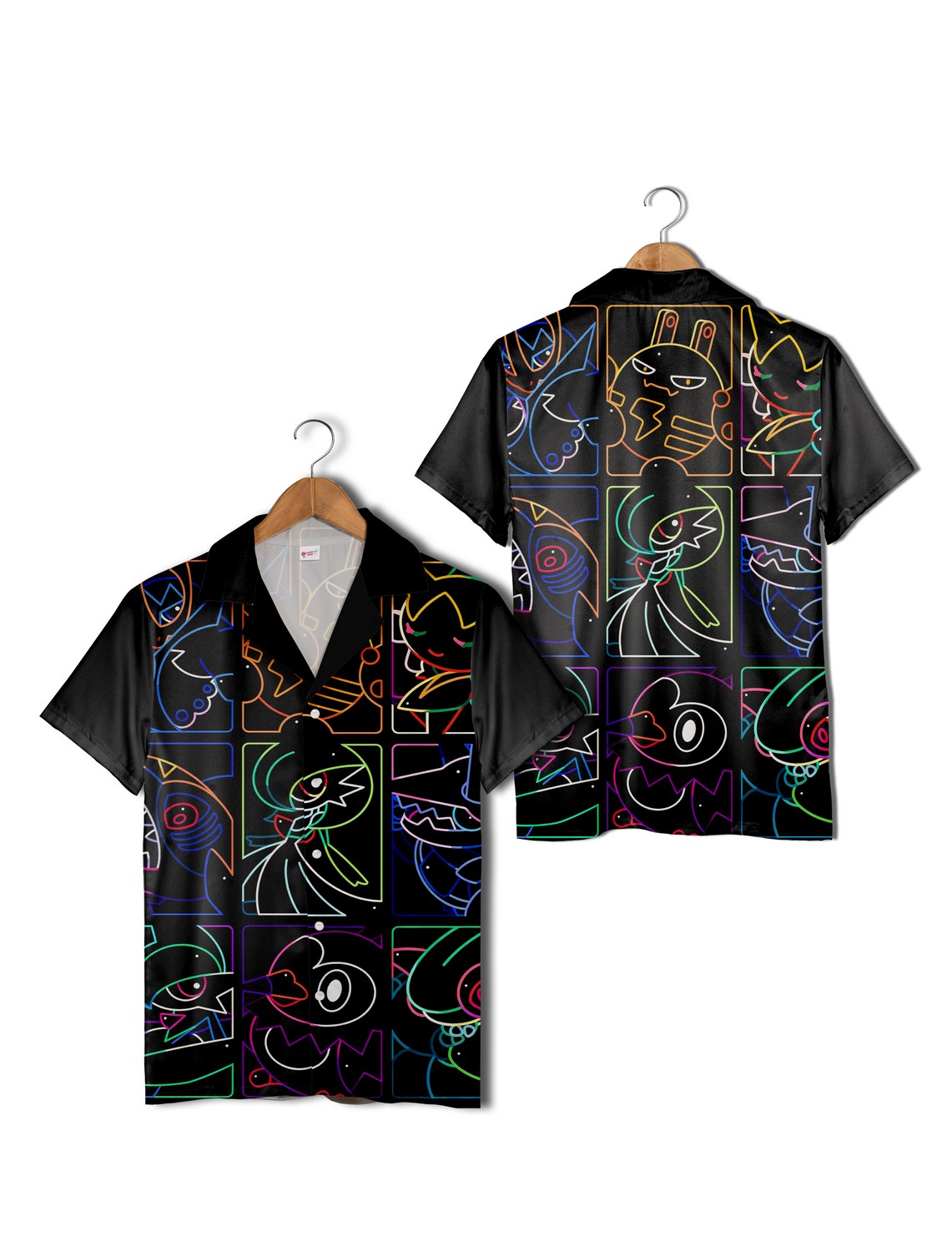 Neon Style Pokemon Hawaiian Shirt Vibrant Retro Tropical Shirt for Men Women Kids Summer Beachwear Neon Style Pokemon Hawaiian Shirt Vibrant Retro Tropical Shirt for Men Women Kids Summer Beachwear