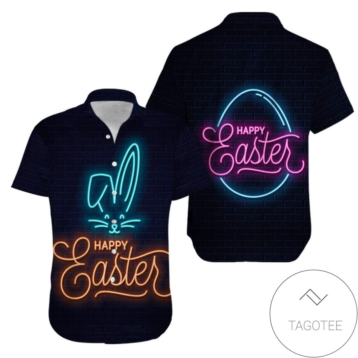 Neon Tinted Bunny Revels in Easter Festivities Hawaiian Shirt