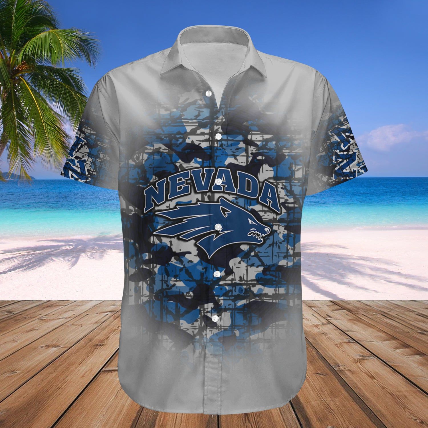 Nevada Wolf Pack Hawaii Shirt Camouflage Vintage – NCAA