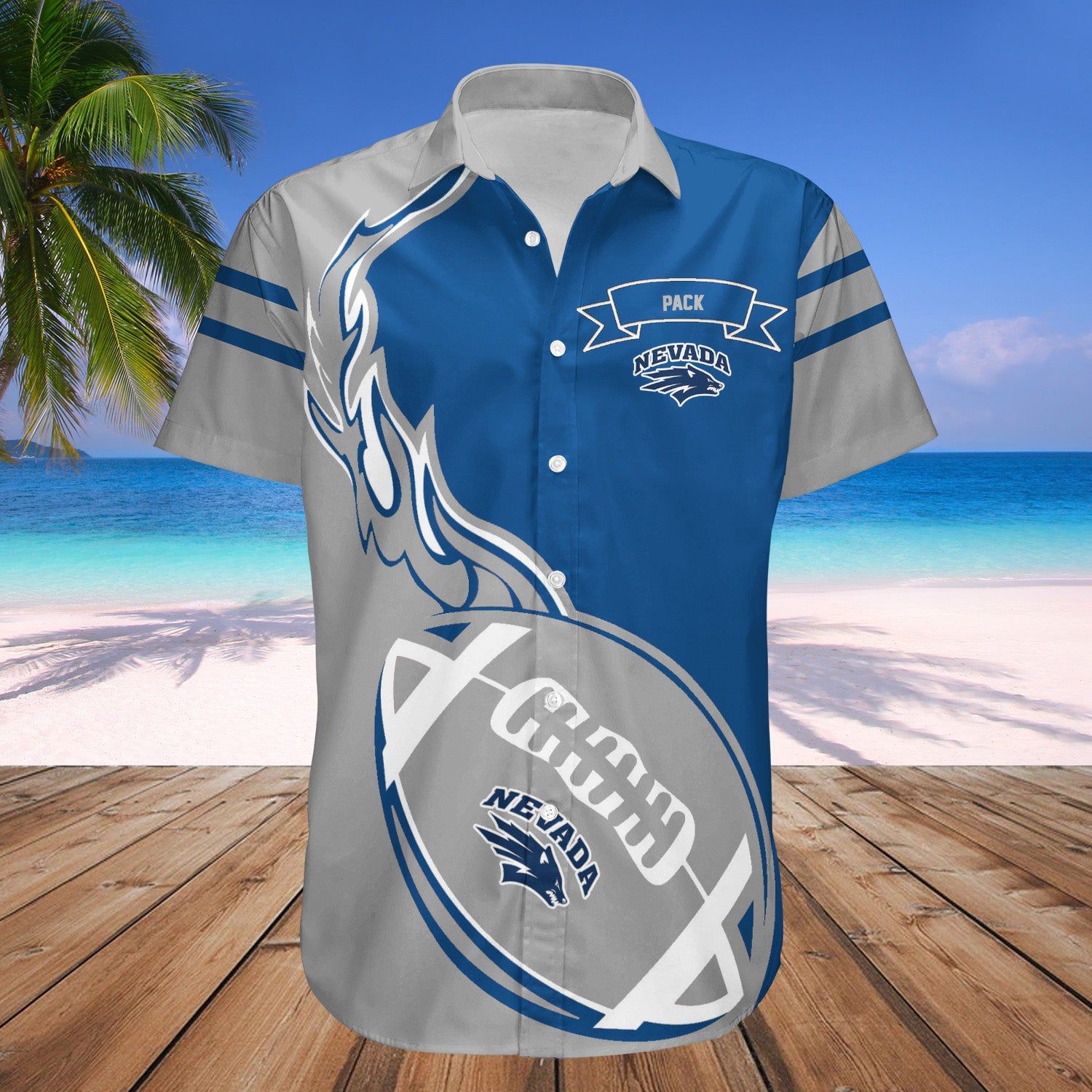 Nevada Wolf Pack Hawaii Shirt Flame Ball – NCAA