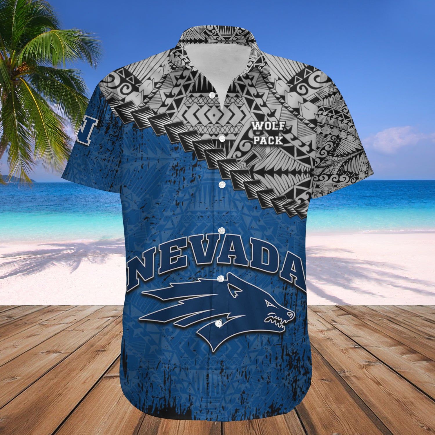 Nevada Wolf Pack Hawaii Shirt Grunge Polynesian Tattoo – NCAA