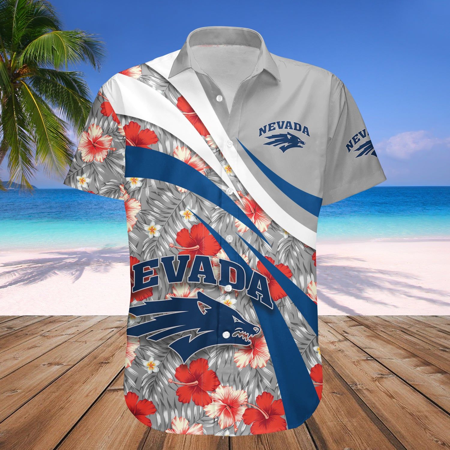 Nevada Wolf Pack Hawaii Shirt Hibiscus Sport Style – NCAA
