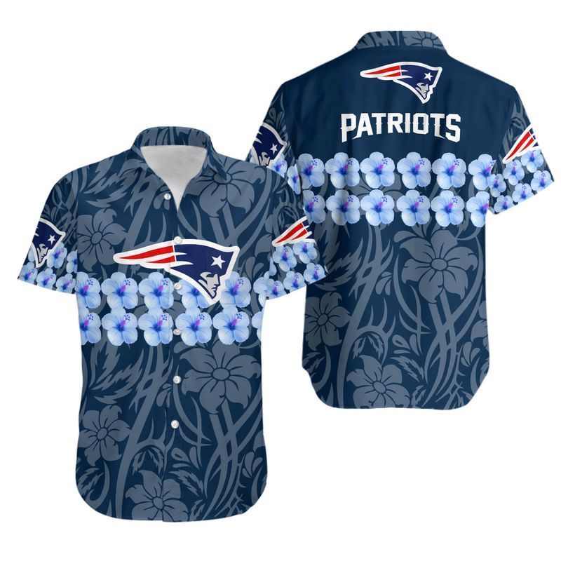 New England Patriots Flower and Logo Hawaiian Shirt and Shorts: Summer Collection
