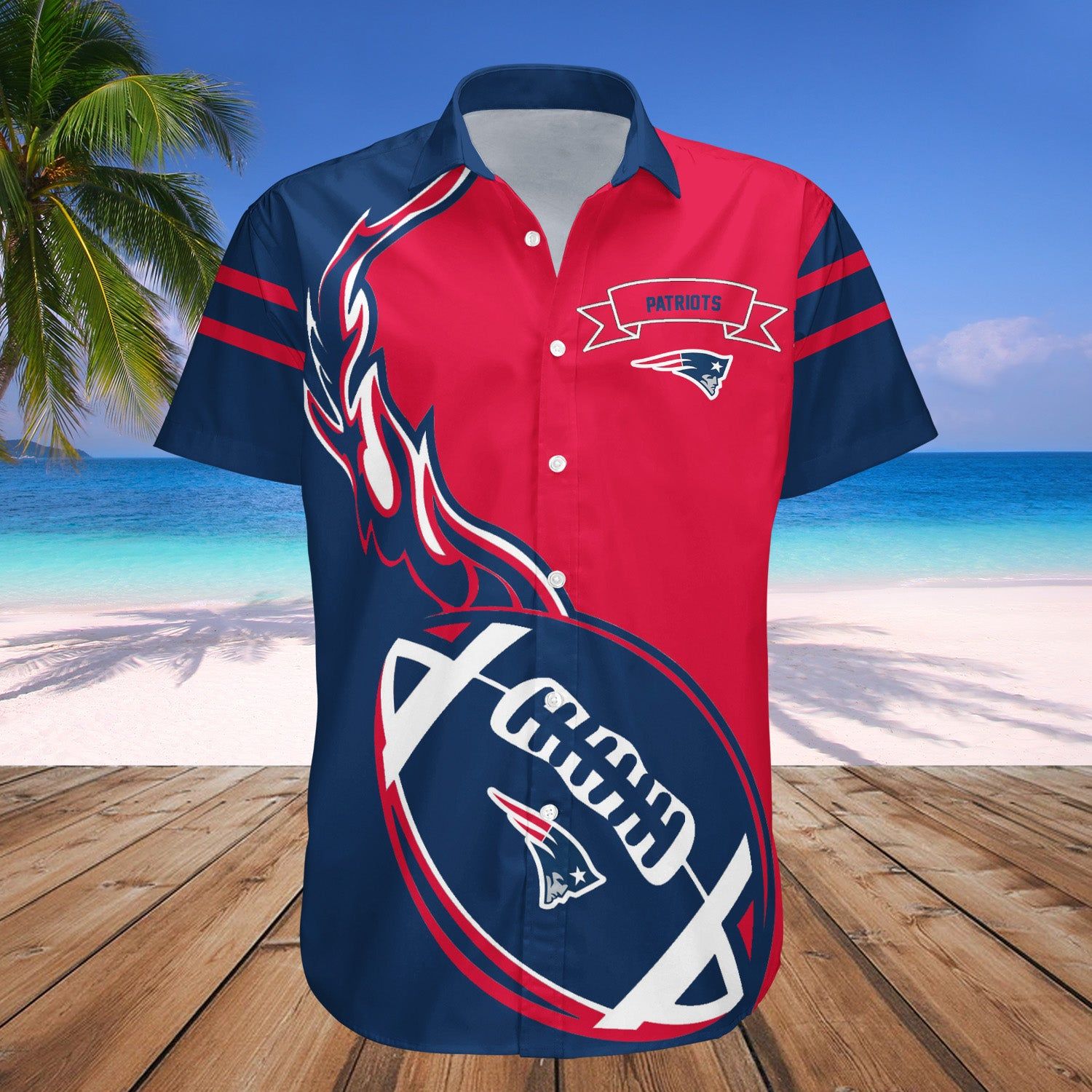 New England Patriots Hawaii Shirt Flame Ball – NFL