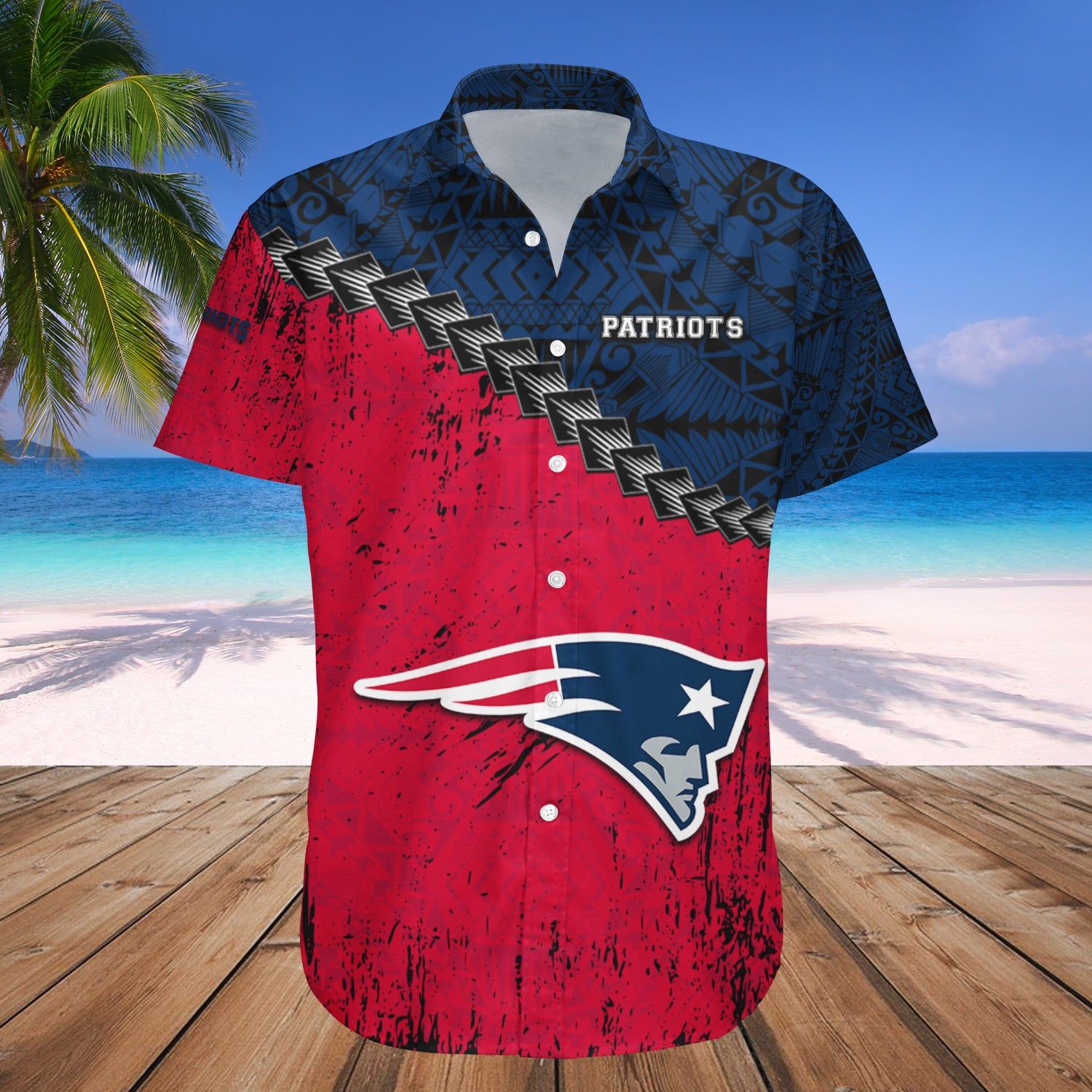 New England Patriots Hawaii Shirt Grunge Polynesian Tattoo – NFL
