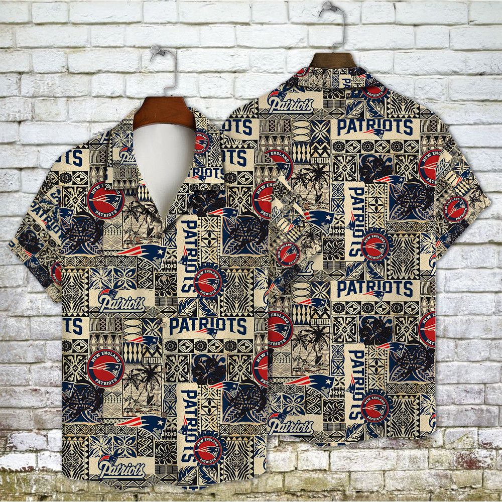 New England Patriots Inspired Aop Hawaiian Shirt