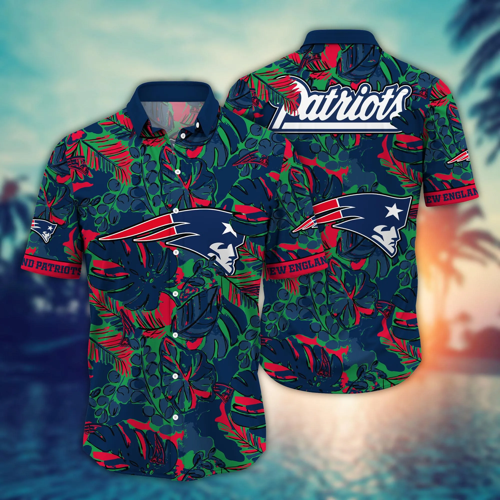 New England Patriots NFL Hawaiian Shirt Summertime Aloha Shirt New England Patriots NFL Hawaiian Shirt Summertime Aloha Shirt