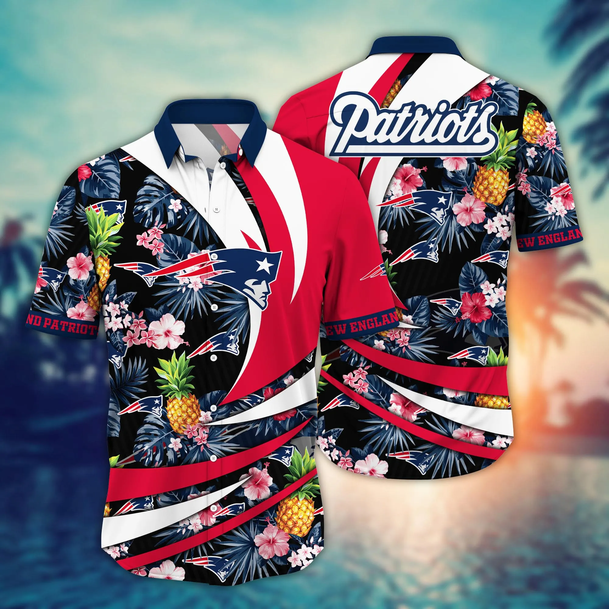 New England Patriots NFL Hawaiian Shirt Water Sports Aloha Shirt New England Patriots NFL Hawaiian Shirt Water Sports Aloha Shirt