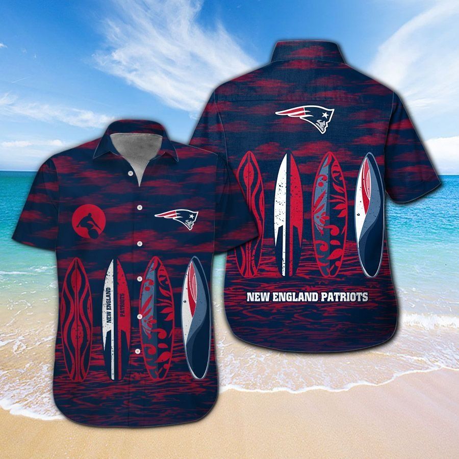 New England Patriots Short Sleeve Button Up Tropical Hawaiian Shirt VER016