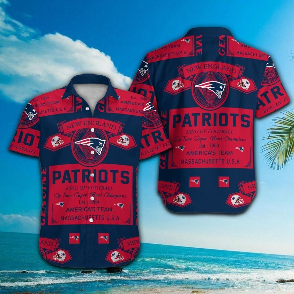 New England Patriots Short Sleeve Button Up Tropical Hawaiian Shirt VER022
