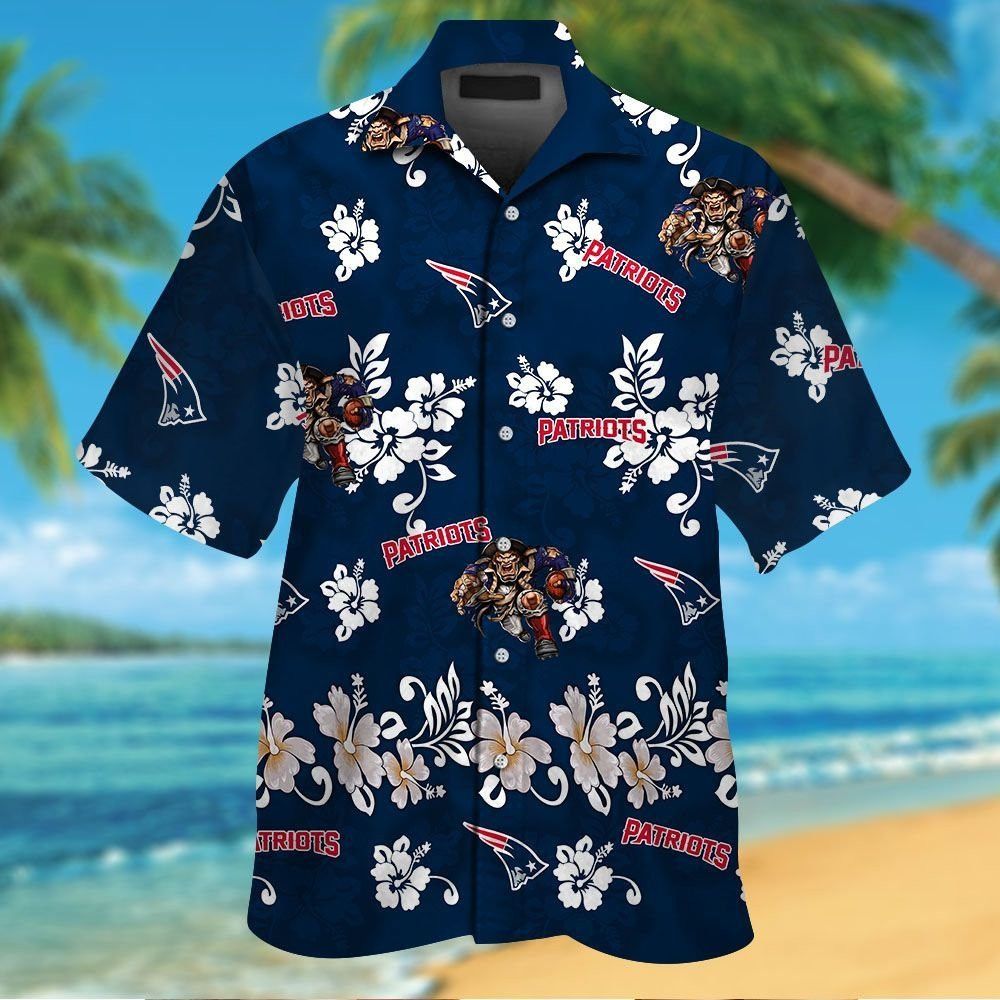 New England Patriots Short Sleeve Button Up Tropical Hawaiian Shirt VER026