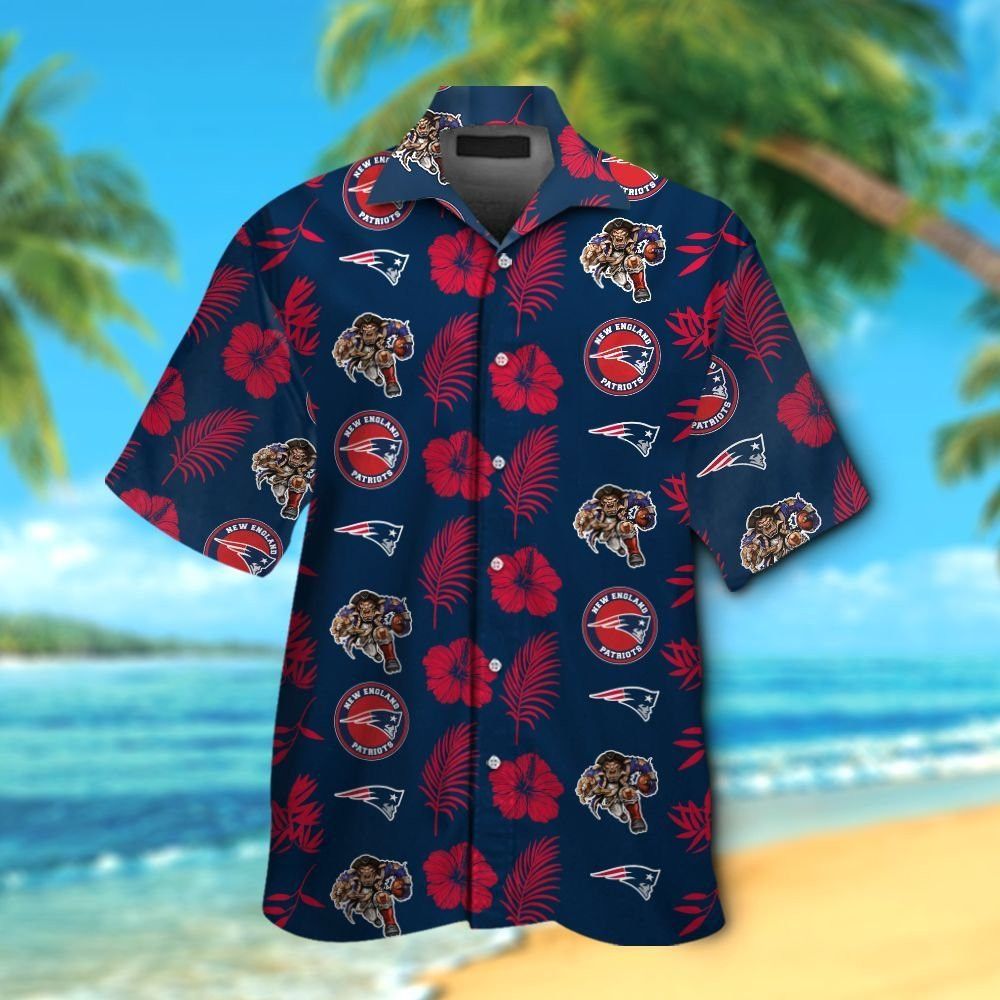 New England Patriots Short Sleeve Button Up Tropical Hawaiian Shirt VER028