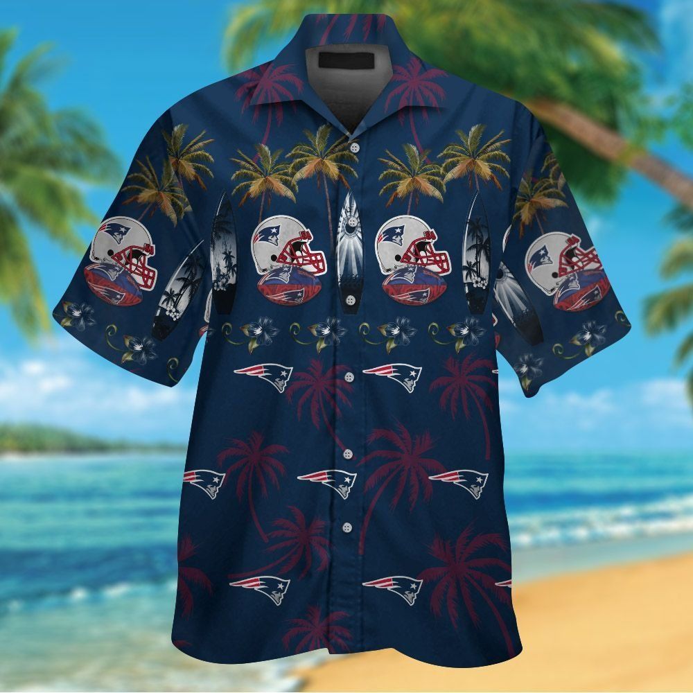 New England Patriots Short Sleeve Button Up Tropical Hawaiian Shirt VER029