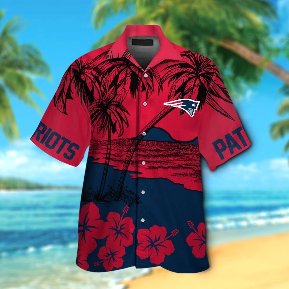 New England Patriots Short Sleeve Button Up Tropical Hawaiian Shirt VER03