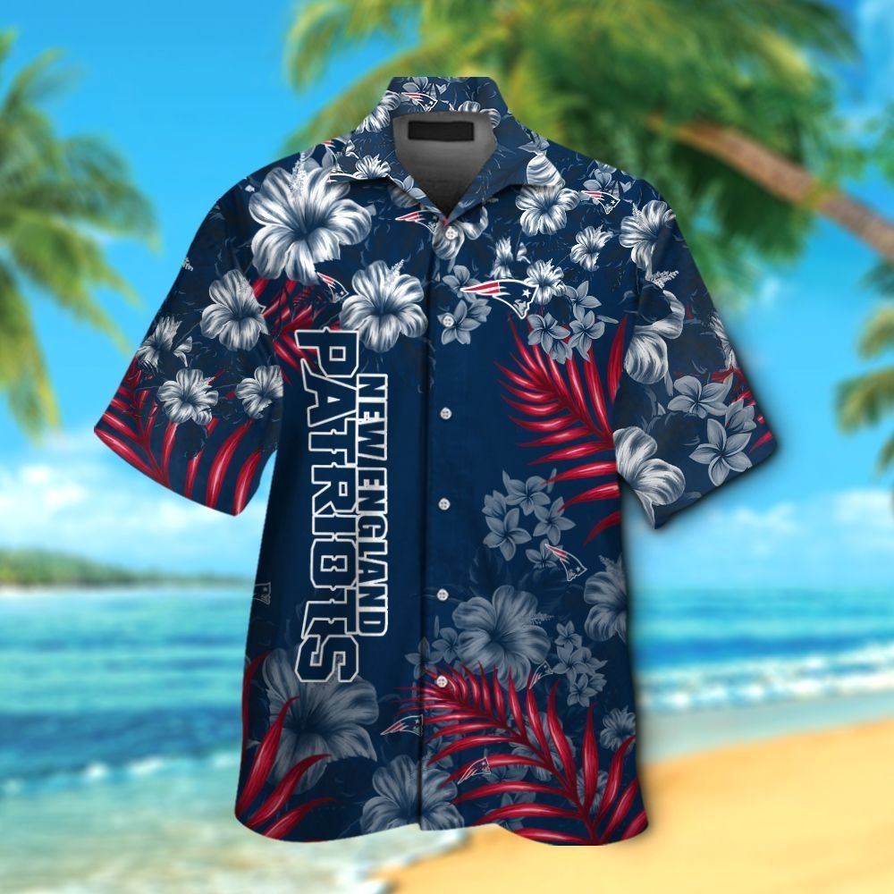 New England Patriots Short Sleeve Button Up Tropical Hawaiian Shirt VER04