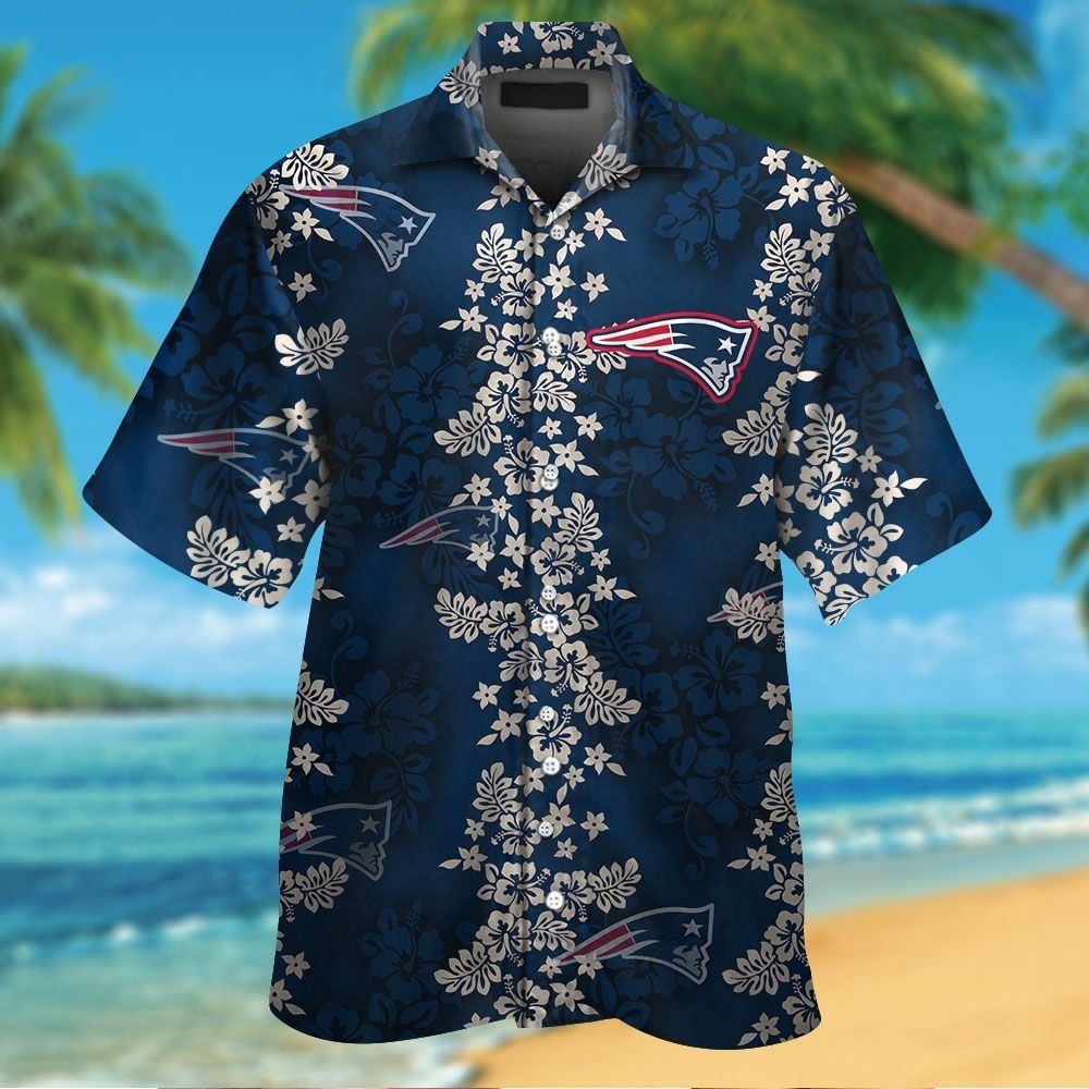 New England Patriots Short Sleeve Button Up Tropical Hawaiian Shirt VER06