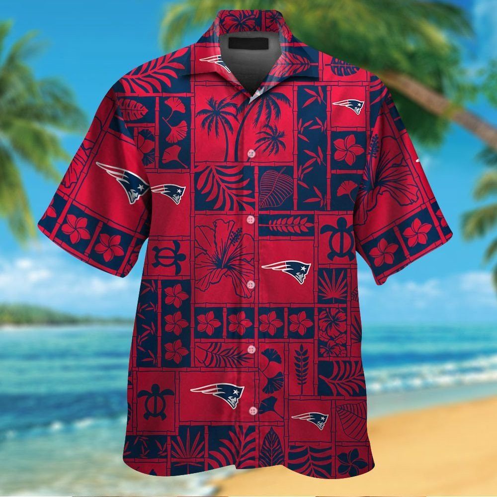 New England Patriots Short Sleeve Button Up Tropical Hawaiian Shirt VER09