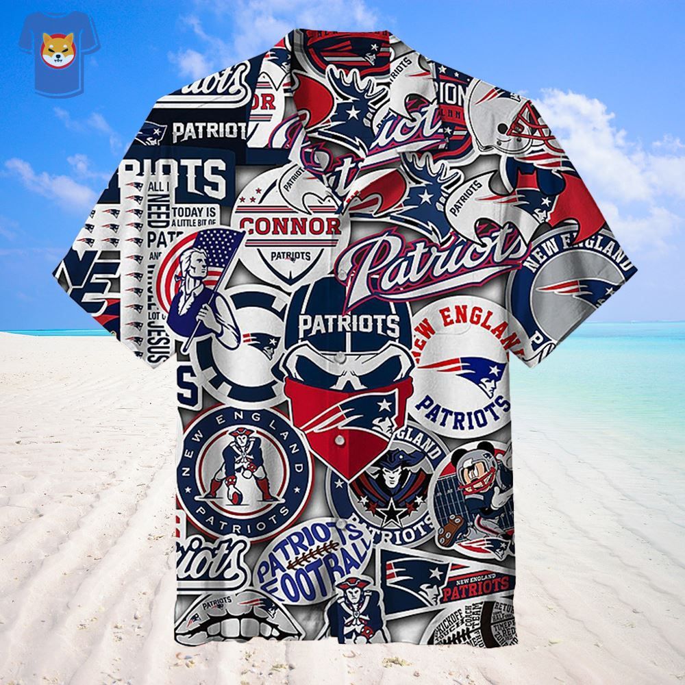 New England Patriots Striped Fans Gift Logo Sport Lover Hawaiian Shirt