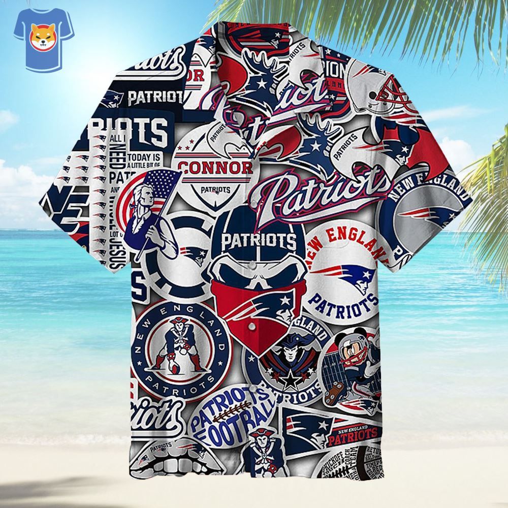 New England Patriots Striped Fans Gift Logo Sport Lover Hawaiian Shirt