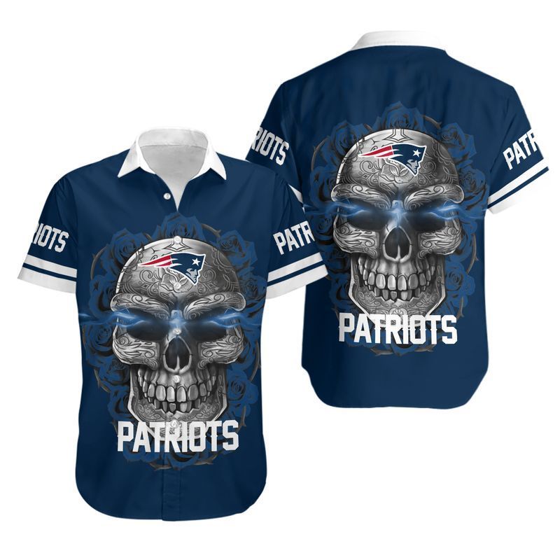 New England Patriots Sugar Skull NFL Hawaiian Shirt: Perfect Gift for Fan, Graphic Print
