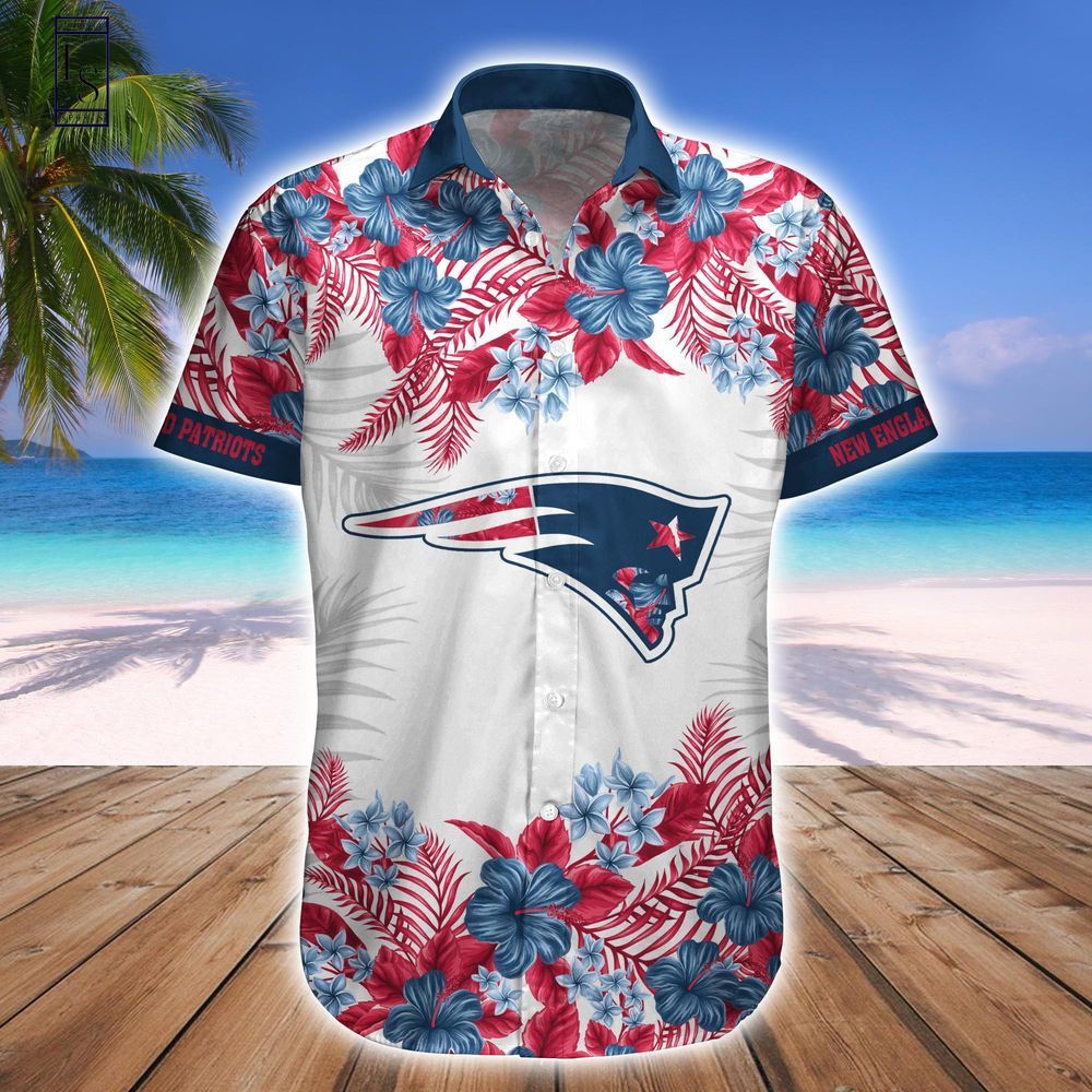 New England Patriots Tropical Style Hawaiian Shirt Short Combo