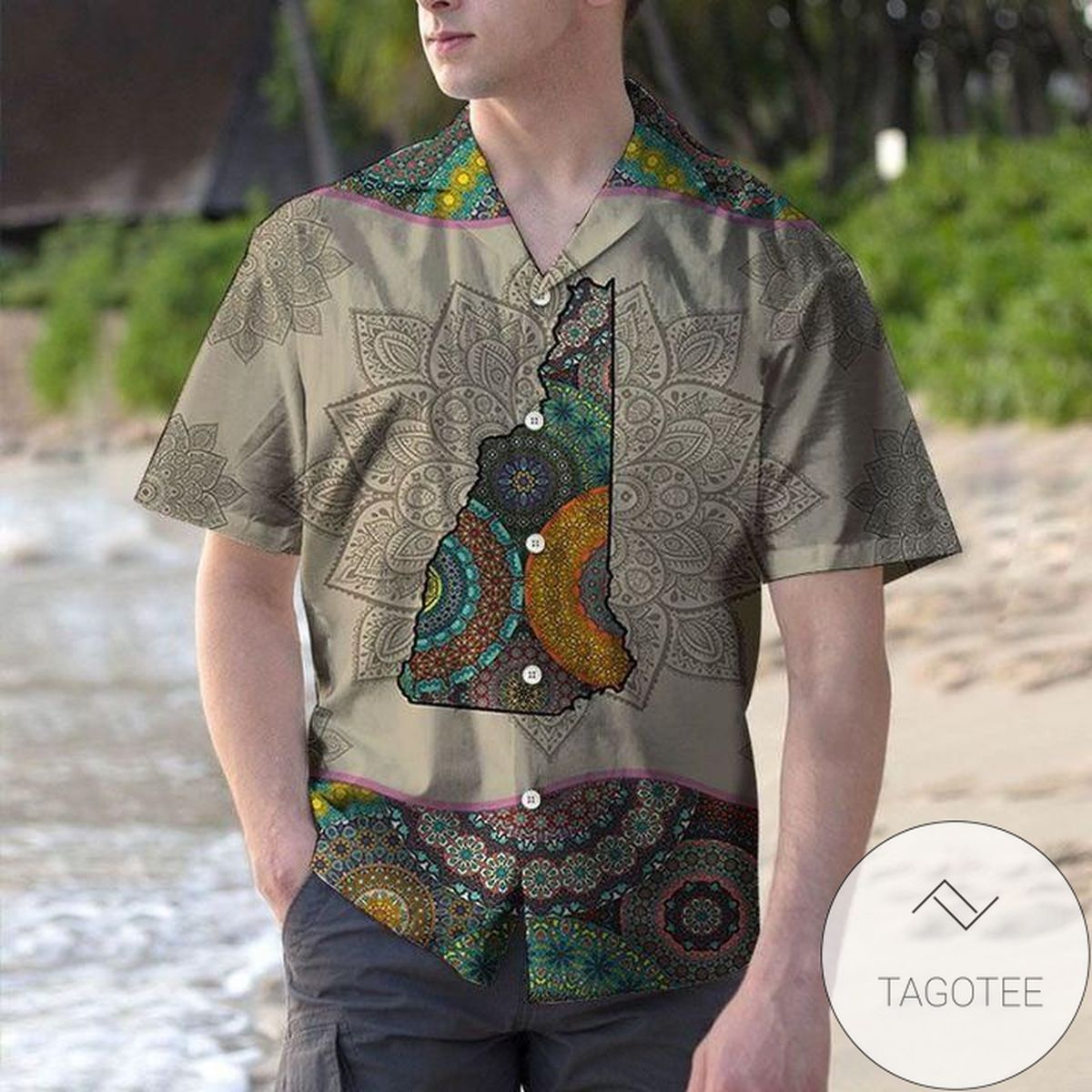 New Hampshire Mandala Design Hawaiian Shirt Elegance Tropical Style