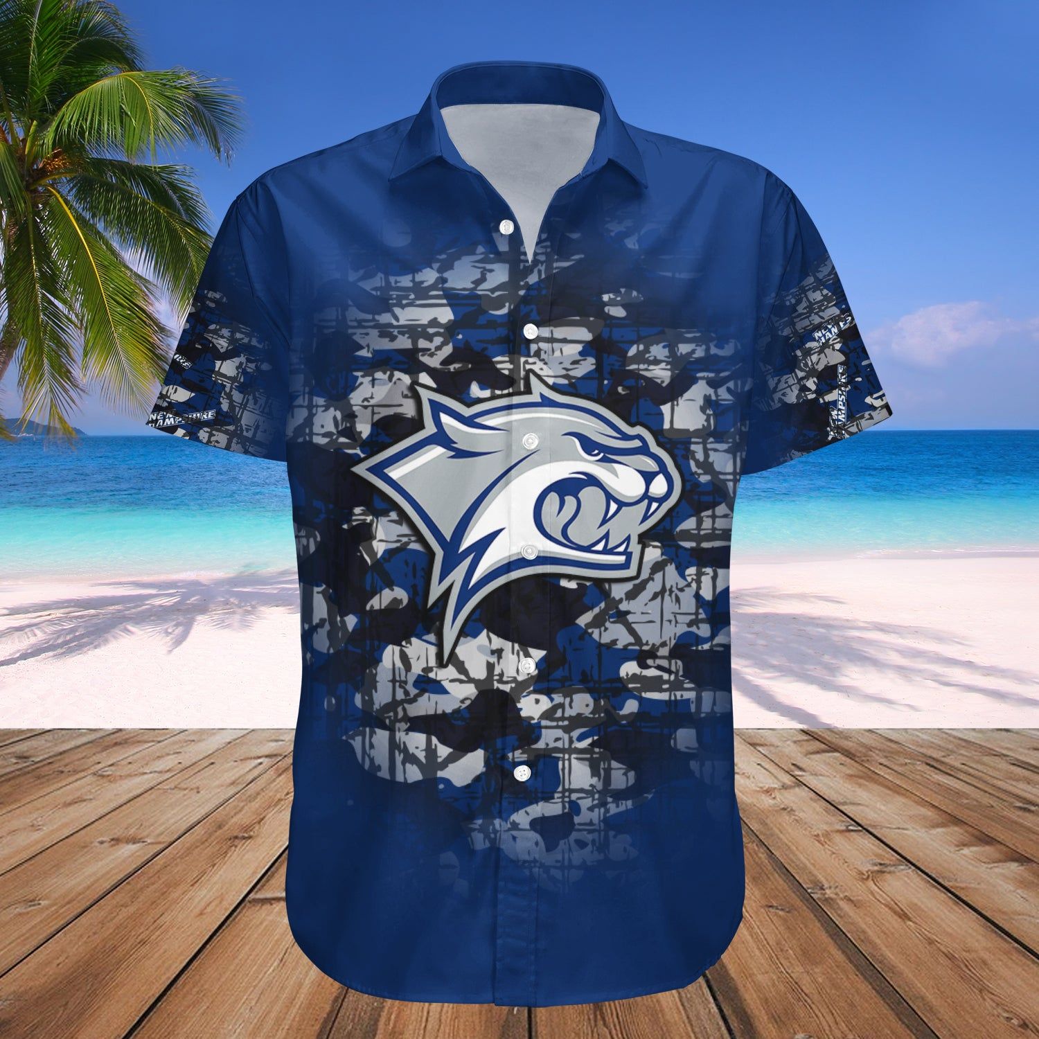 New Hampshire Wildcats Hawaii Shirt Camouflage Vintage – NCAA