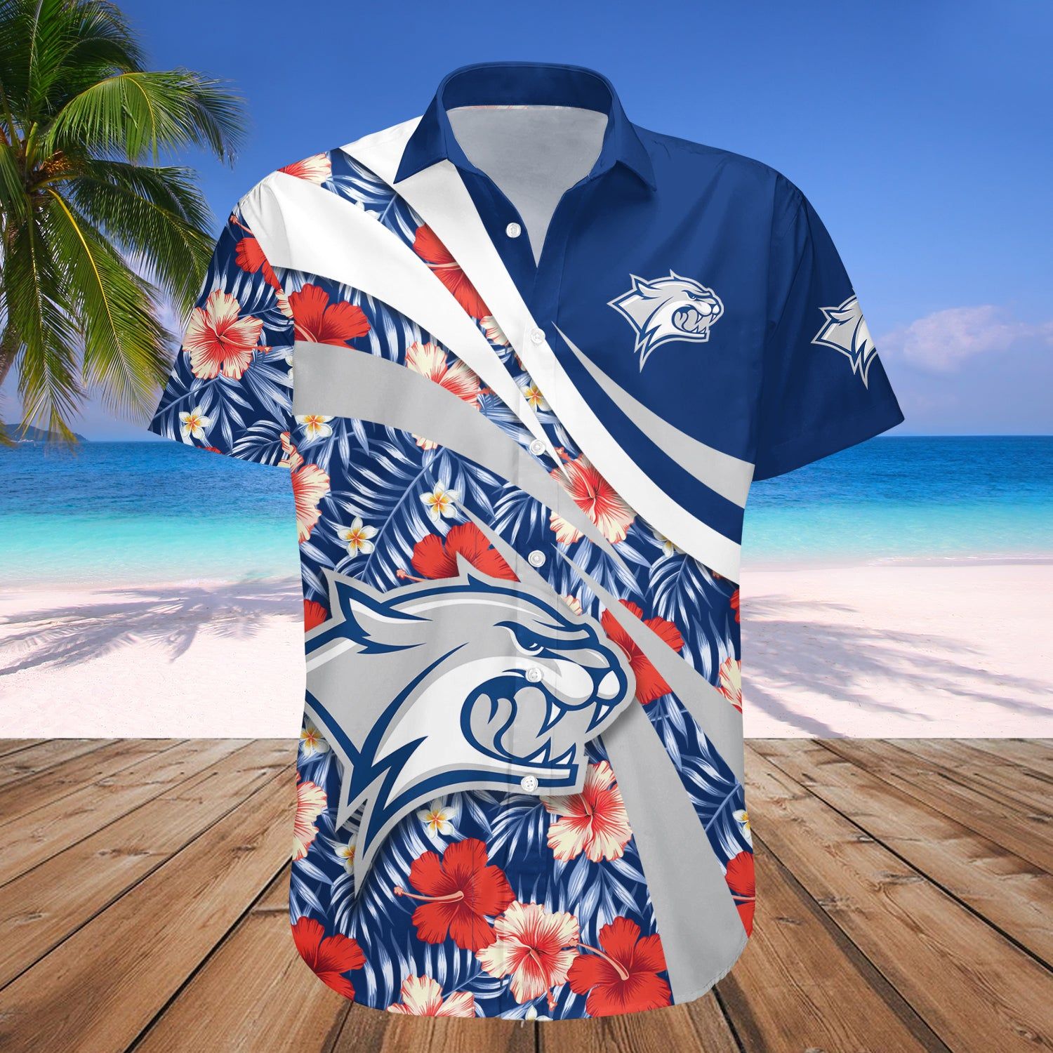 New Hampshire Wildcats Hawaii Shirt Hibiscus Sport Style – NCAA