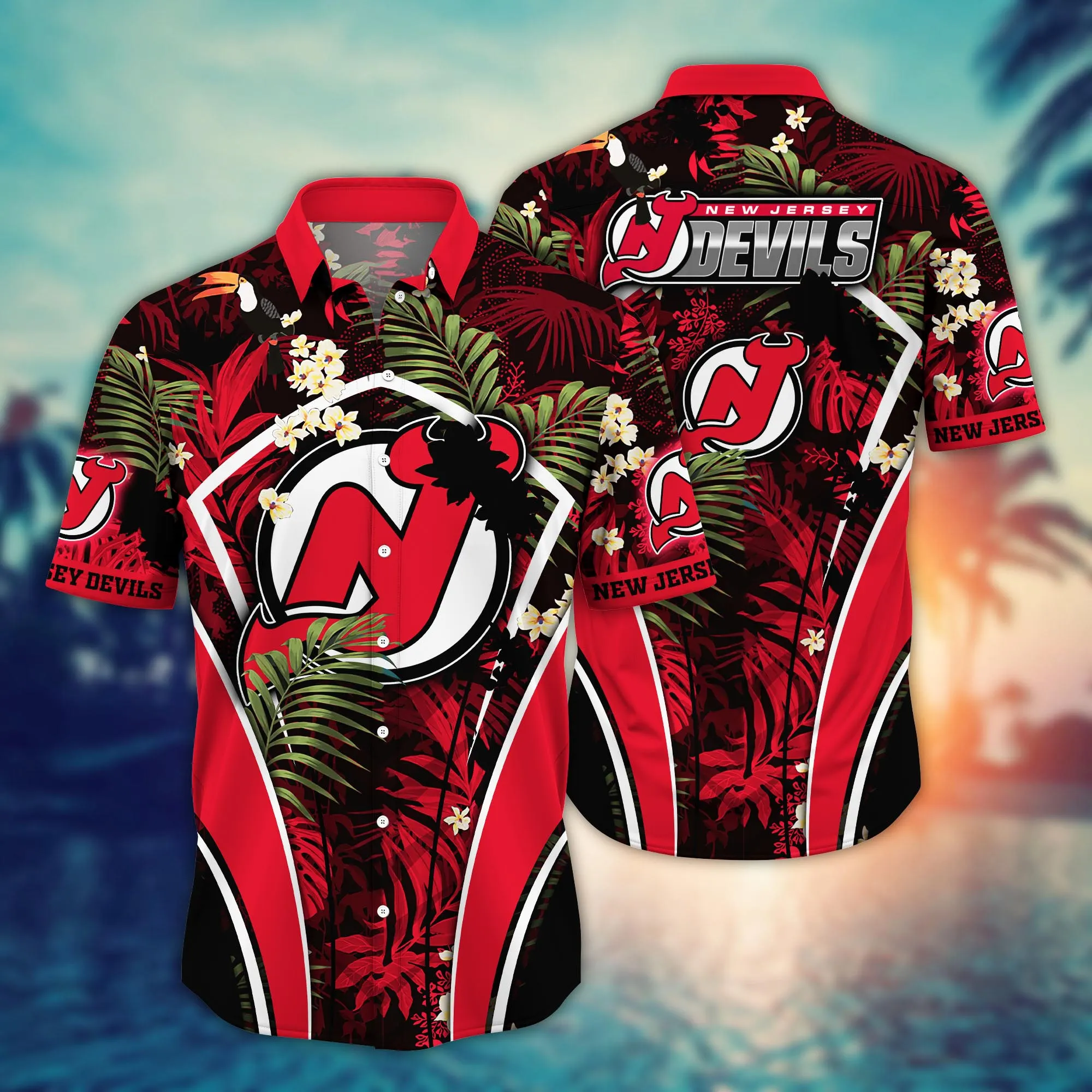 New Jersey Devils NHL Hawaiian Shirt Ceiling Fans Aloha Shirt