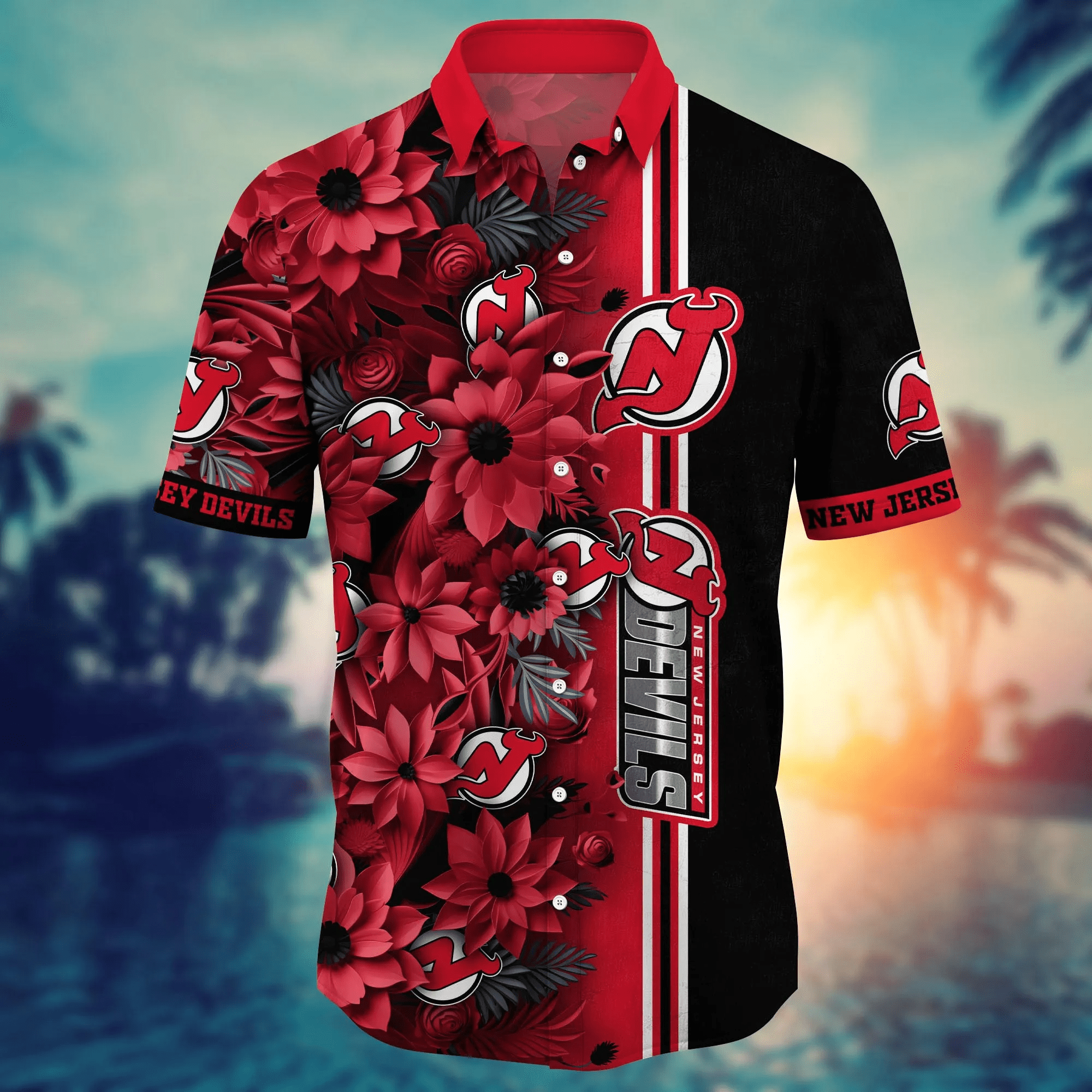 New Jersey Devils NHL Hawaiian Shirt Custom Music Festivals Aloha Shirt