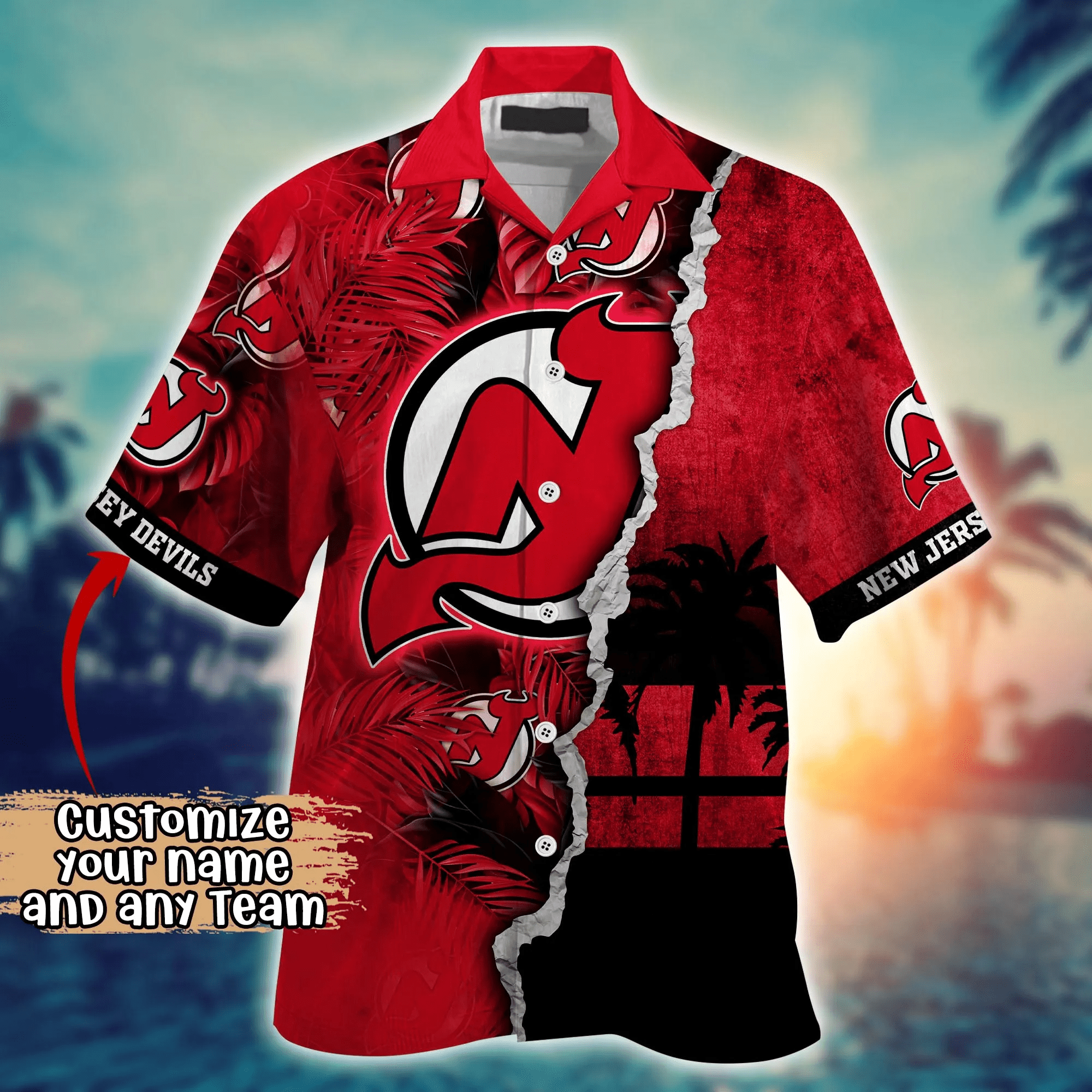 New Jersey Devils NHL Hawaiian Shirt Custom Starry Nights Aloha Shirt