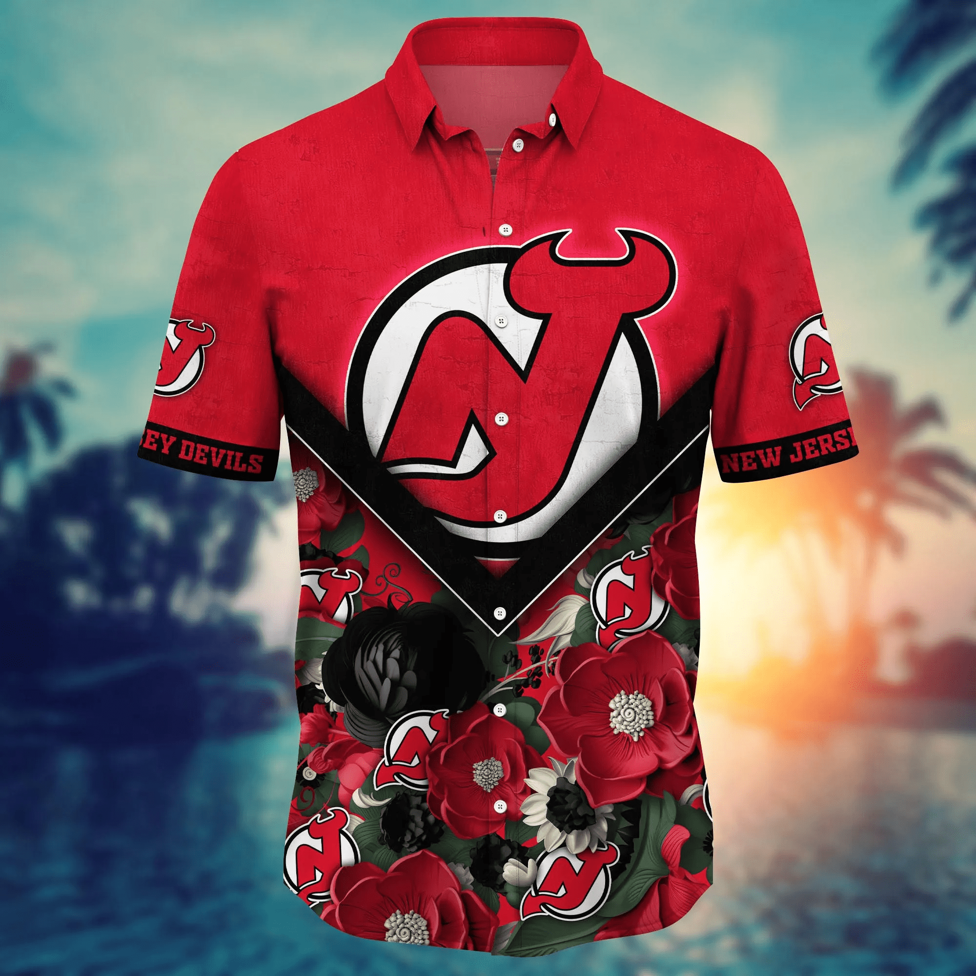 New Jersey Devils NHL Hawaiian Shirt Custom Sun-Soaked Aloha Shirt