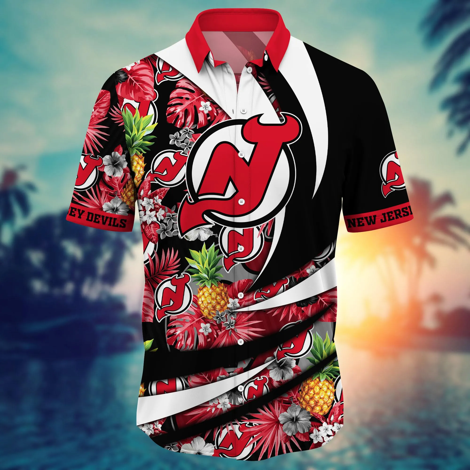 New Jersey Devils NHL Hawaiian Shirt Fireflies Ninety-Minute Game Shirts