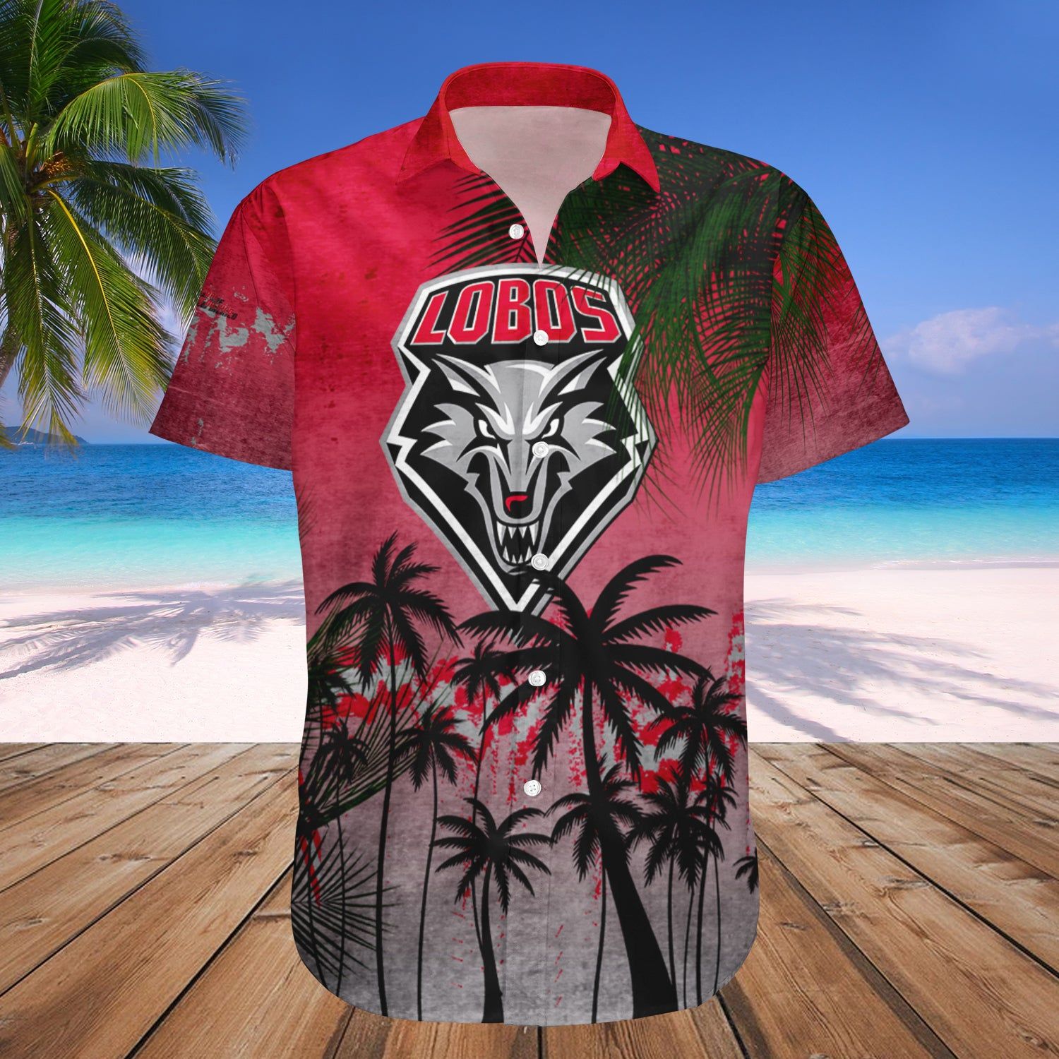 New Mexico Lobos Hawaii Shirt Coconut Tree Tropical Grunge – NCAA