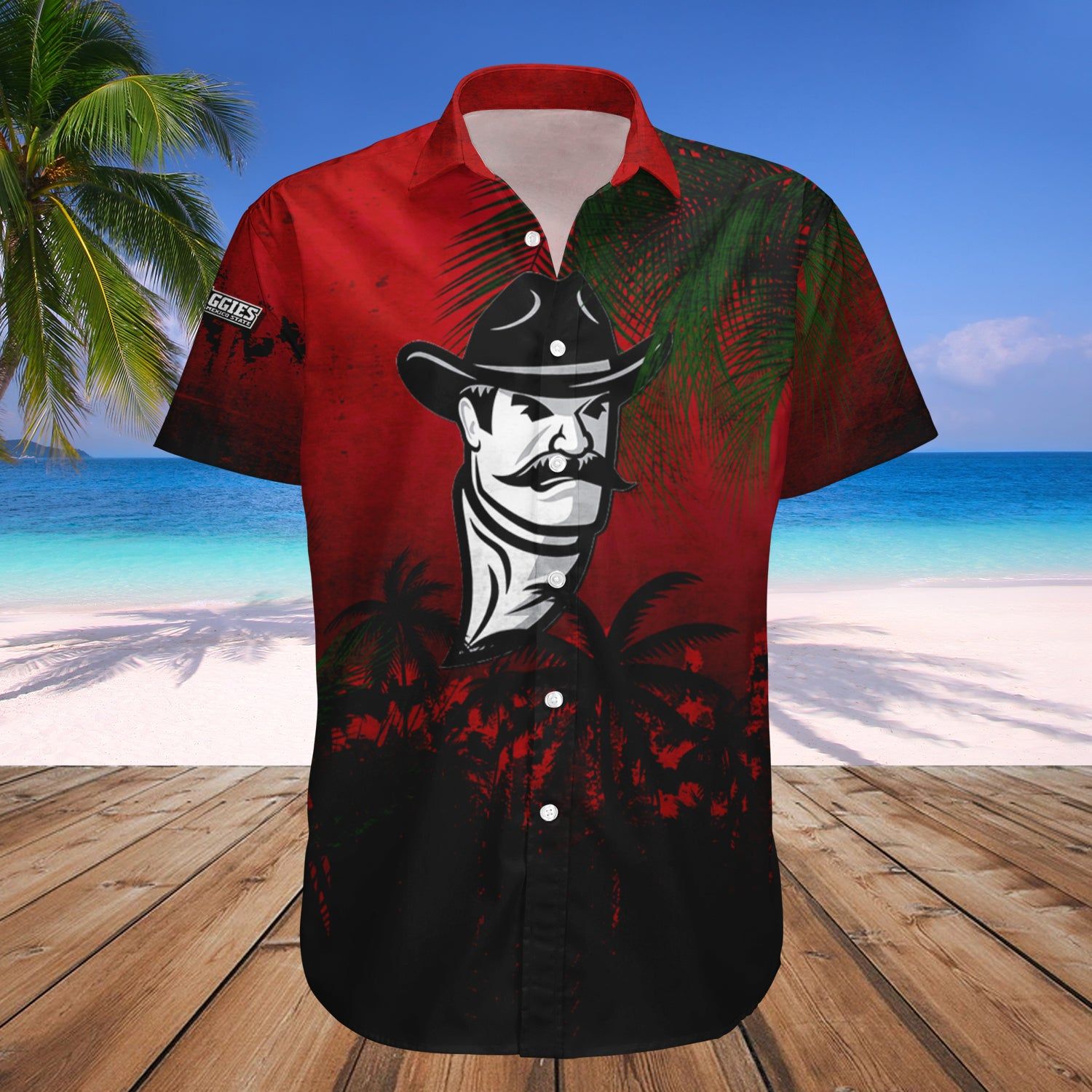 New Mexico State Aggies Hawaii Shirt Coconut Tree Tropical Grunge – NCAA