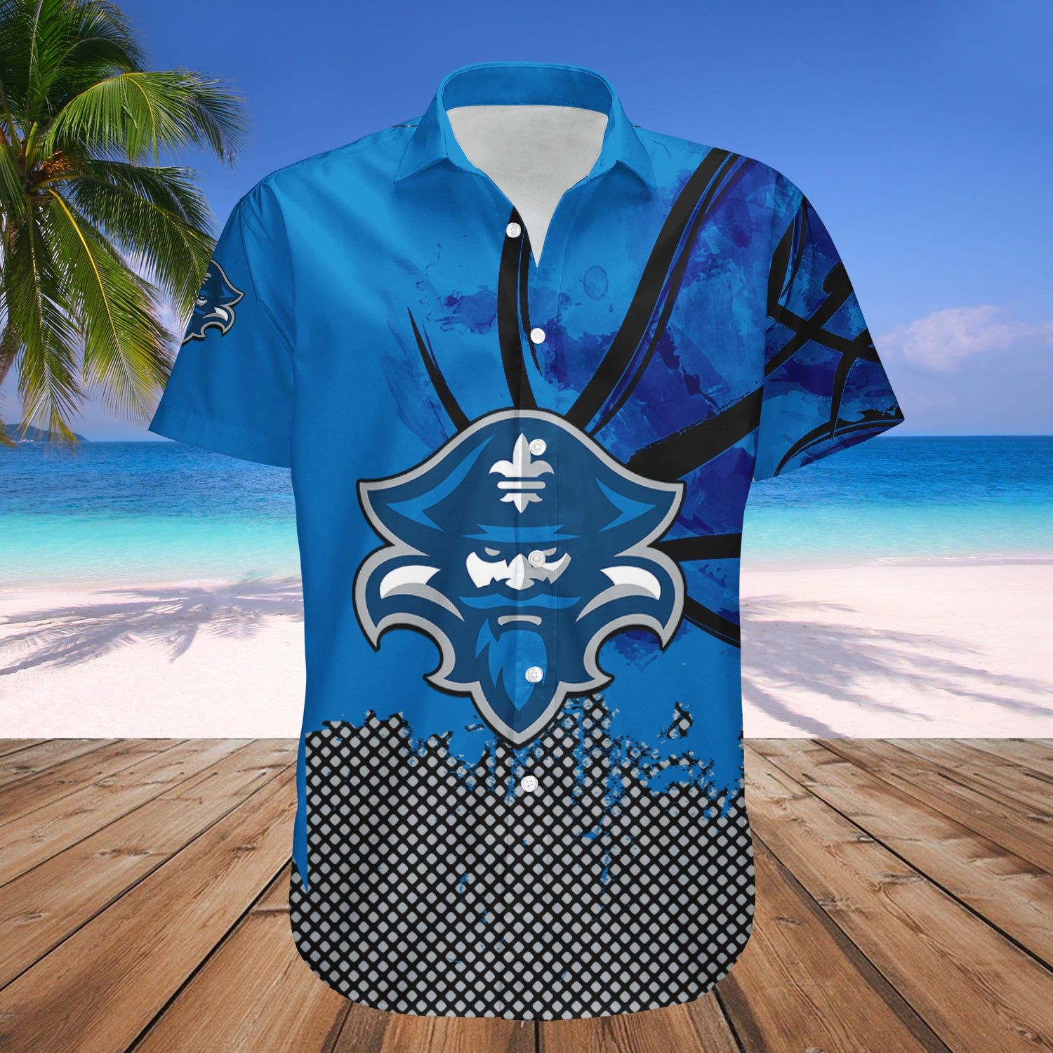 New Orleans Privateers Hawaii Shirt Basketball Net Grunge Pattern – NCAA