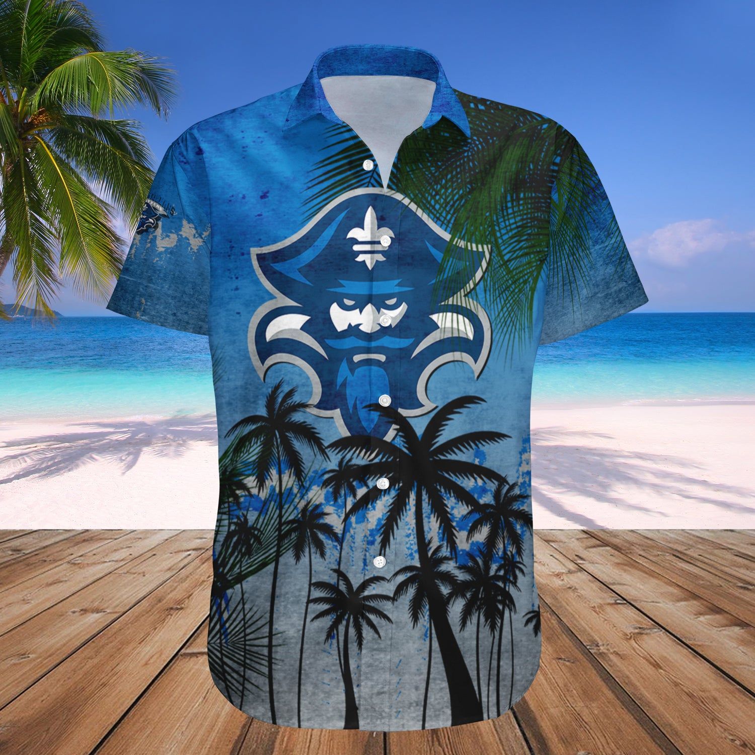 New Orleans Privateers Hawaii Shirt Coconut Tree Tropical Grunge – NCAA