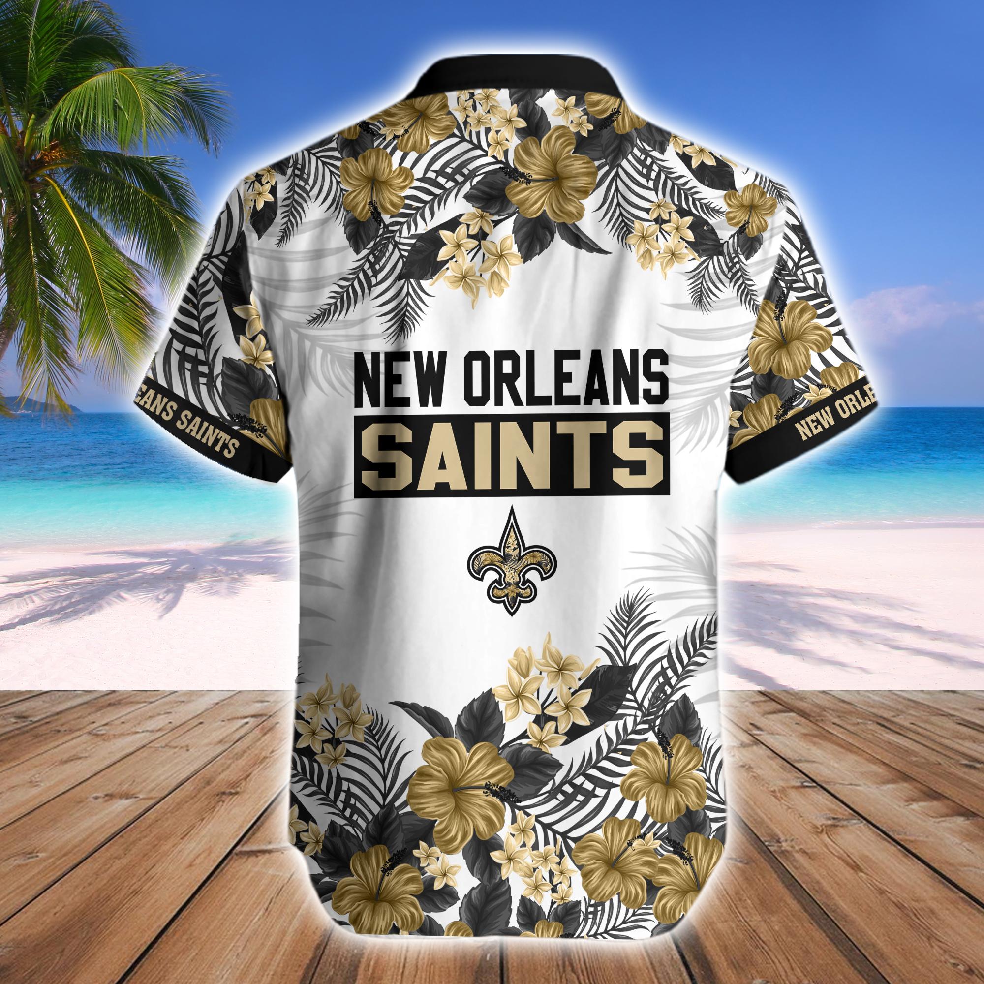 New Orleans Saints Bourbon Street Hawaiian Shirt Shorts Set