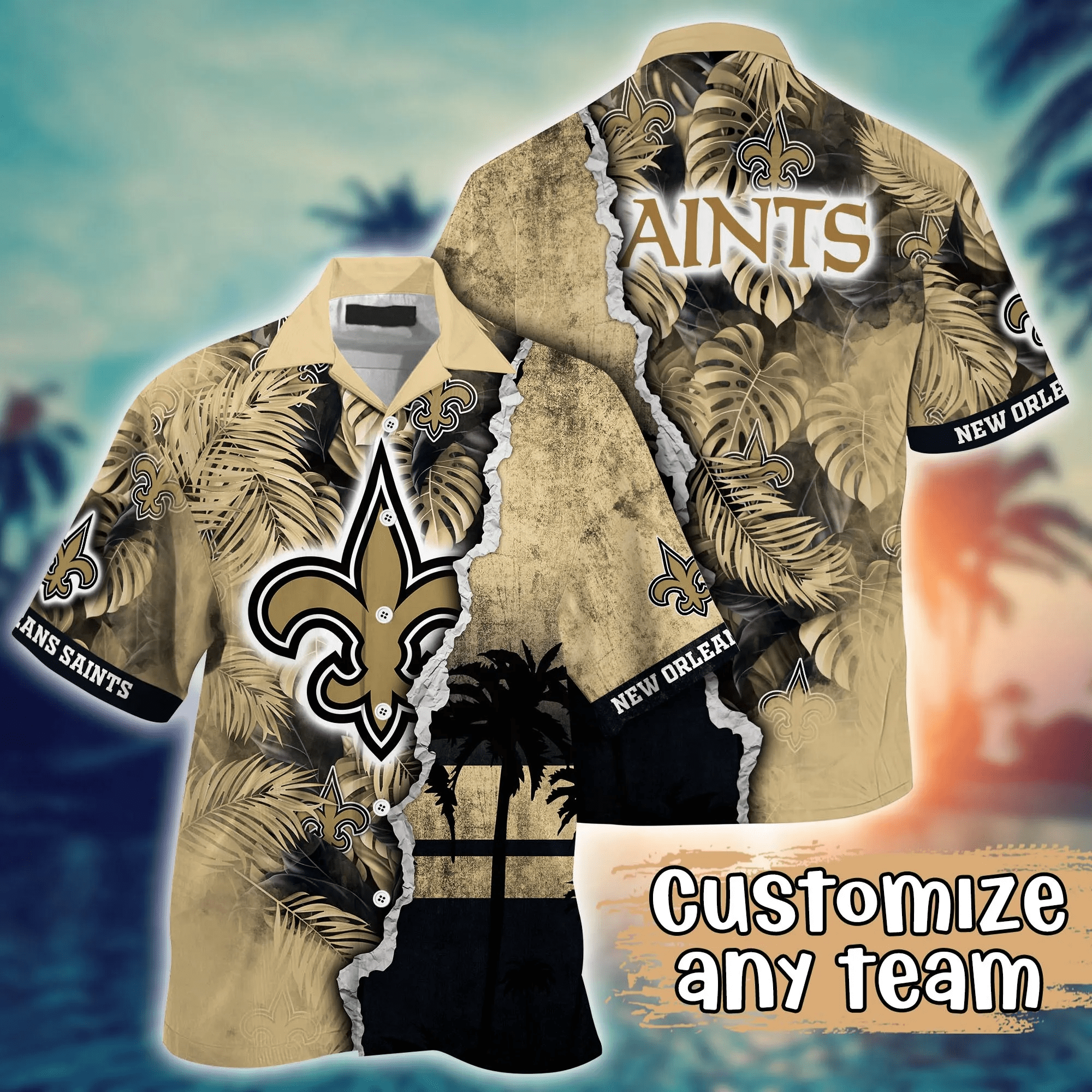 New Orleans Saints NFL Hawaiian Shirt Custom July Aloha Shirt New Orleans Saints NFL Hawaiian Shirt Custom July Aloha Shirt