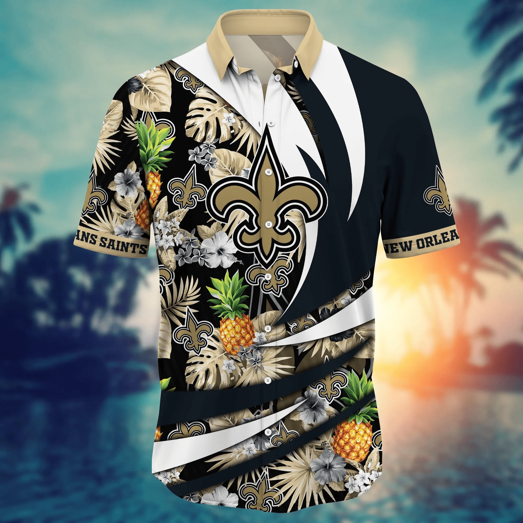 New Orleans Saints NFL Hawaiian Shirt Sea Breeze Aloha Shirt