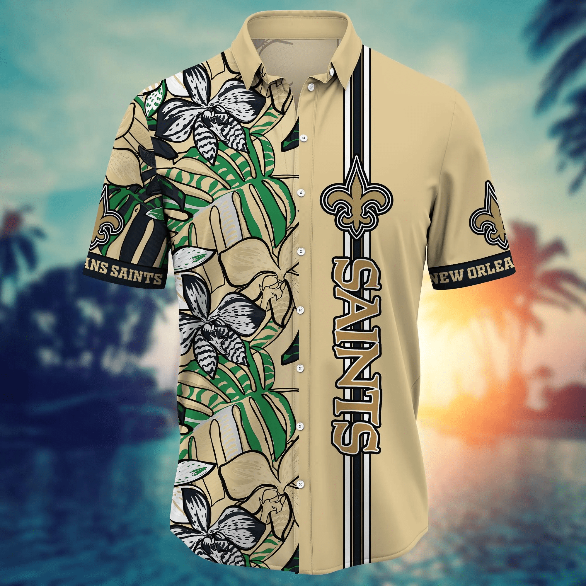 New Orleans Saints NFL Hawaiian Shirt Warm Breezes Aloha Shirt