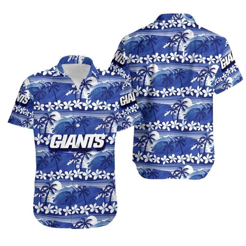 New York Giants Coconut Trees NFL Gift For Fan Hawaii Shirt And Shorts