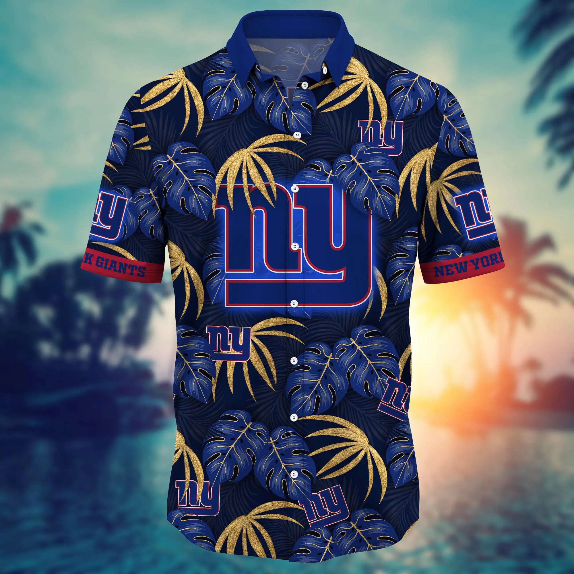 New York Giants NFL Hawaiian Shirt Parasols Aloha Shirt