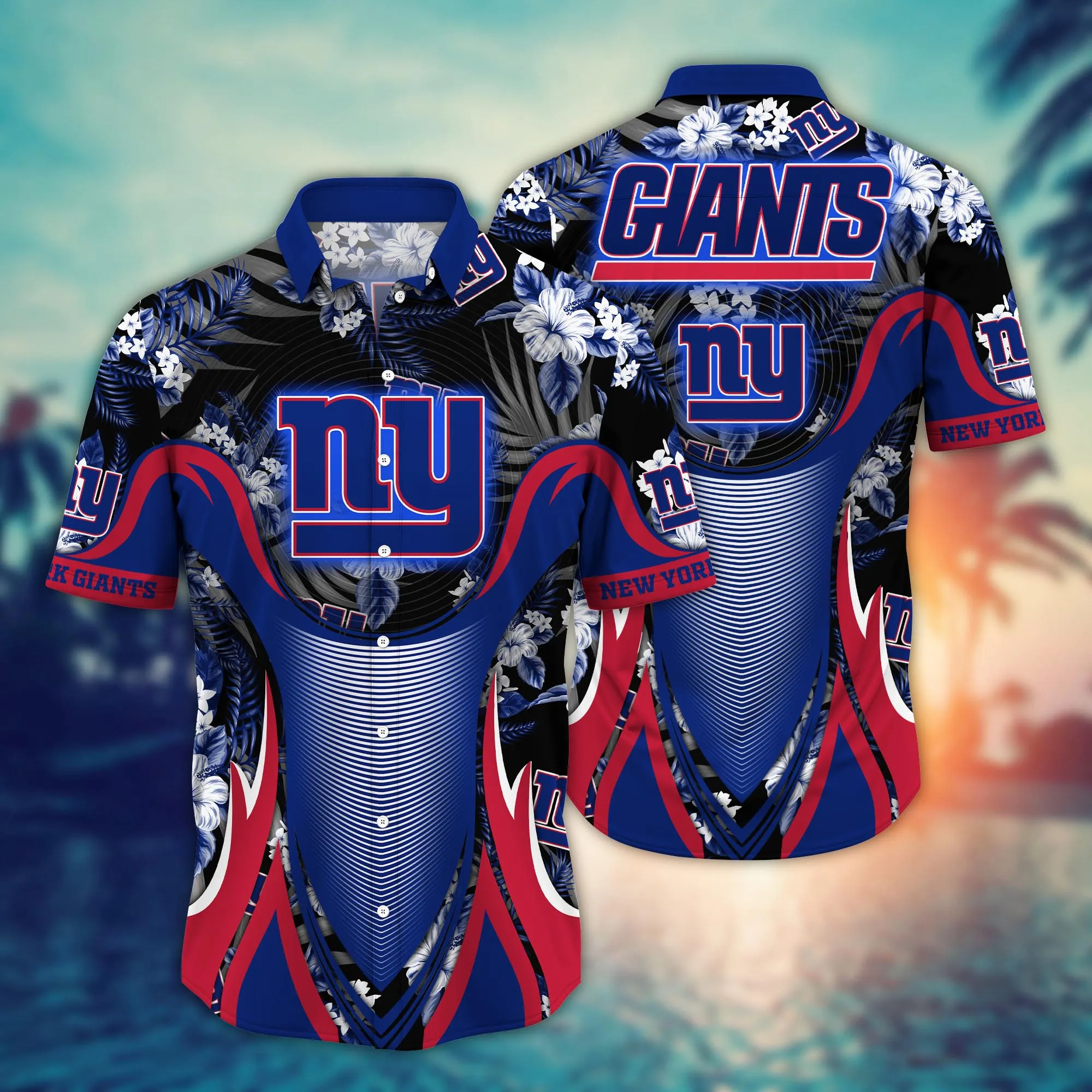 New York Giants NFL Hawaiian Shirt Sprinklers Aloha Shirt New York Giants NFL Hawaiian Shirt Sprinklers Aloha Shirt