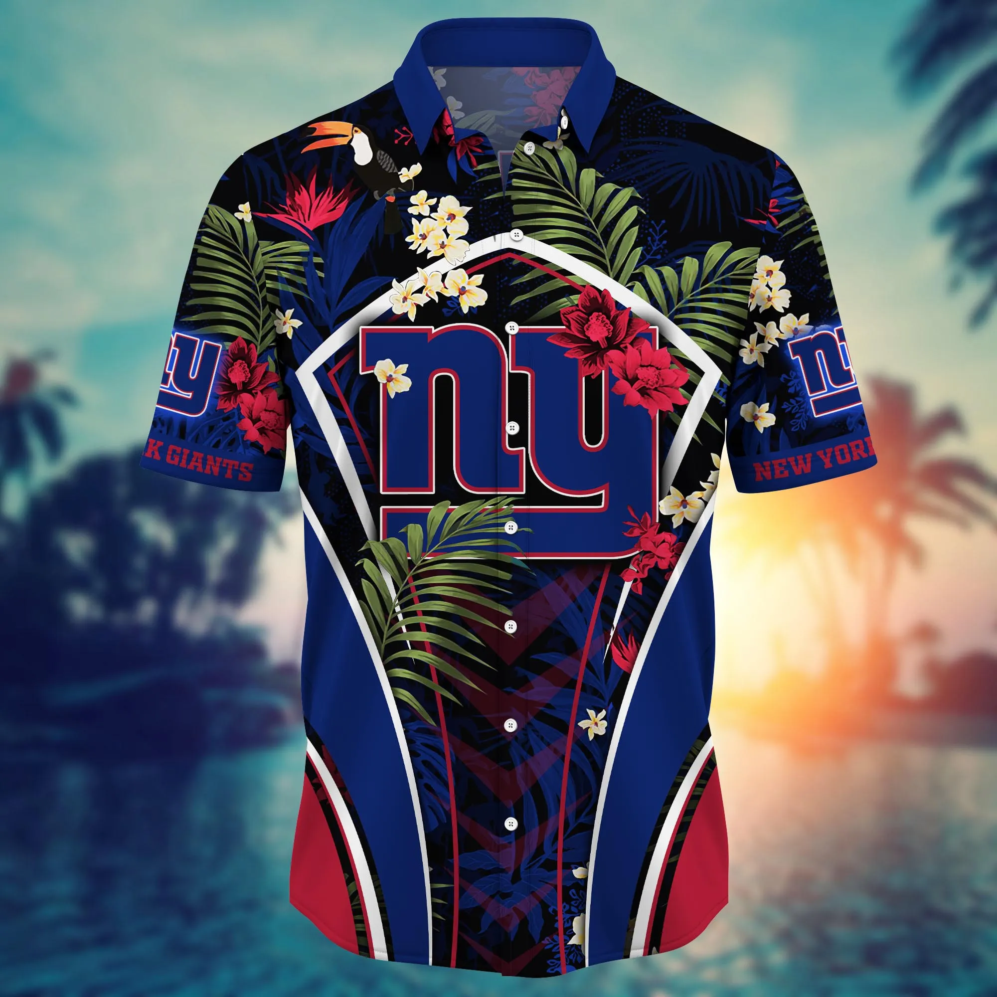 New York Giants NFL Hawaiian Shirt Tanning Cup Tie Shirts