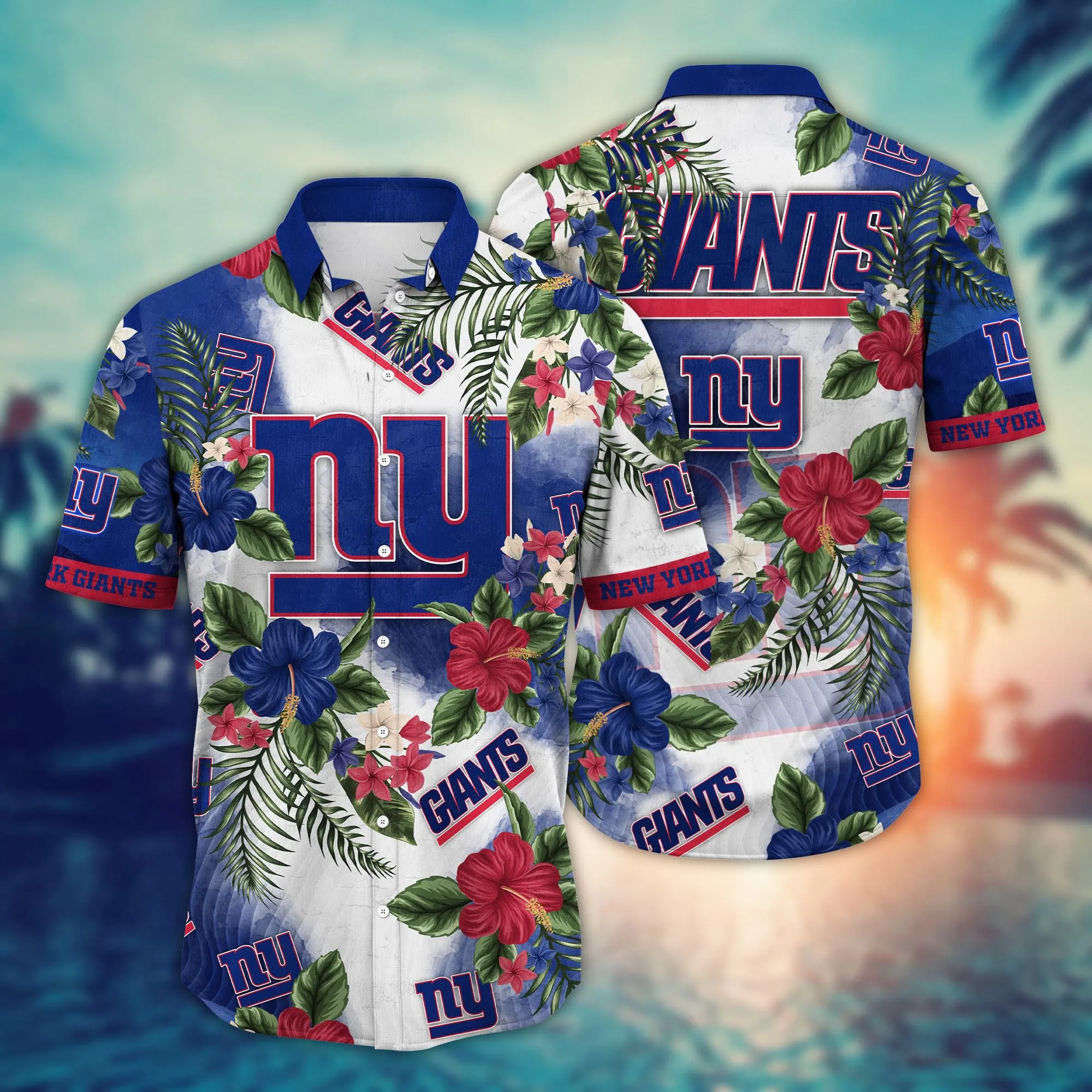 New York Giants NFL Hawaiian Shirt Vacation Spotstime Aloha Shirt New York Giants NFL Hawaiian Shirt Vacation Spotstime Aloha Shirt