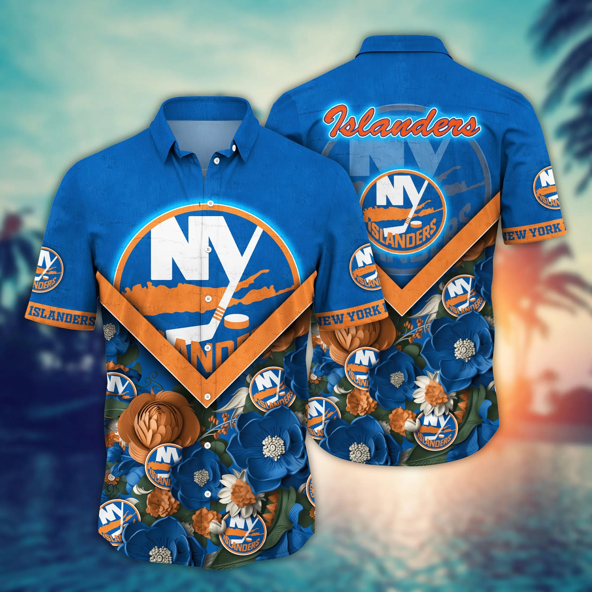 New York Islanders NHL Hawaiian Shirt Custom Hot Sands Aloha Shirt New York Islanders NHL Hawaiian Shirt Custom Hot Sands Aloha Shirt