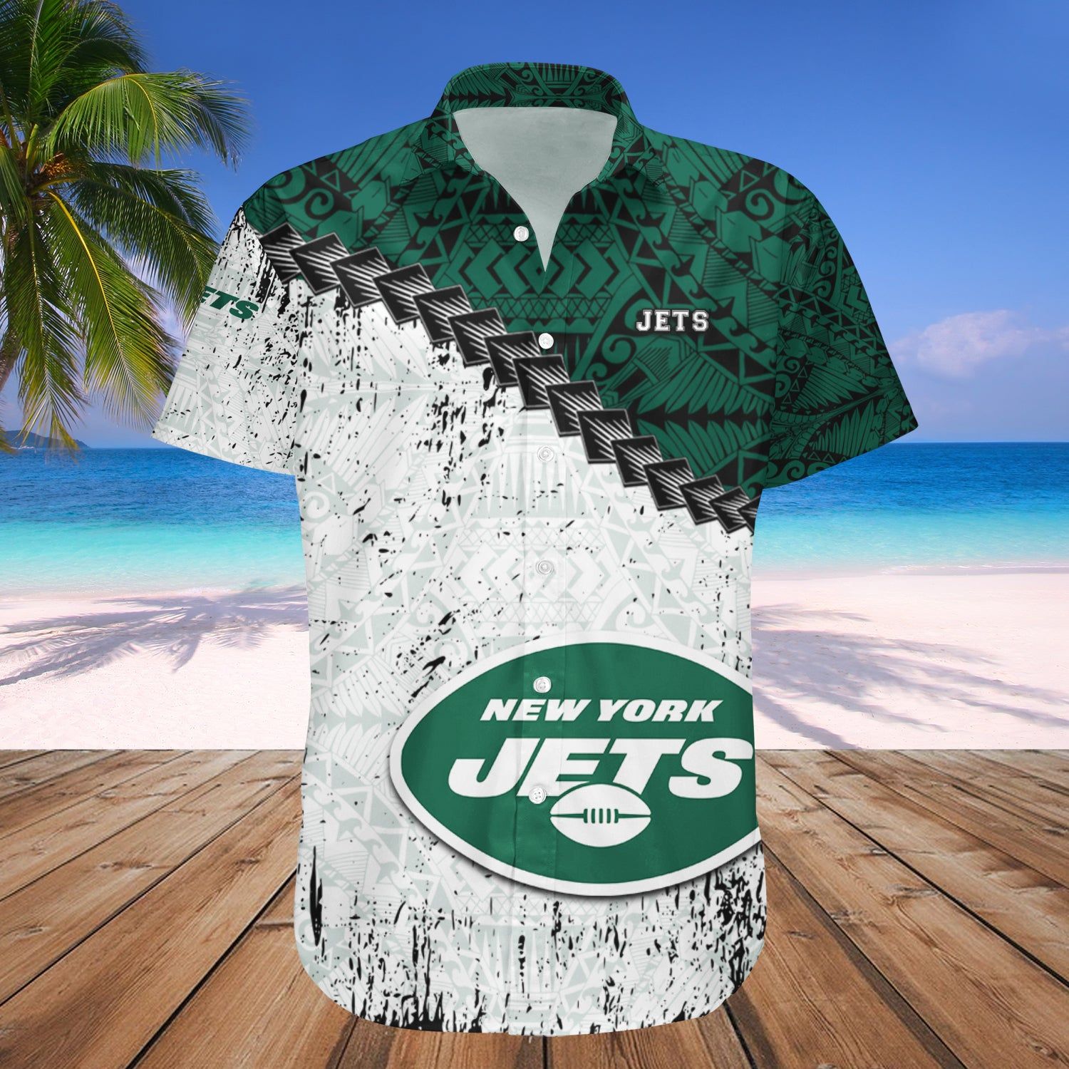New York Jets Hawaii Shirt Grunge Polynesian Tattoo – NFL